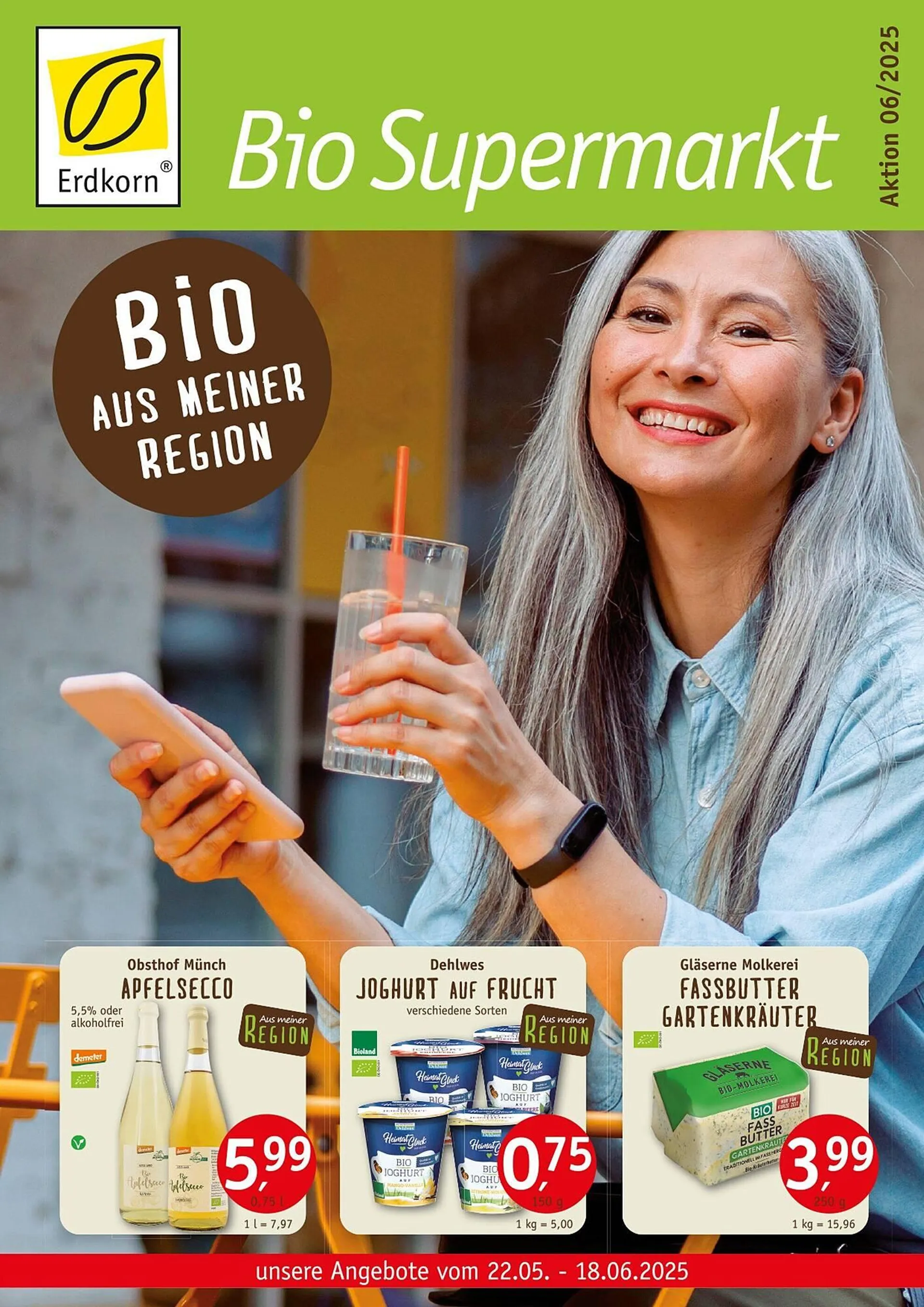 Erdkorn Biomarkt Prospekt von 22. Mai bis 18. Juni 2025 - Prospekt seite 1