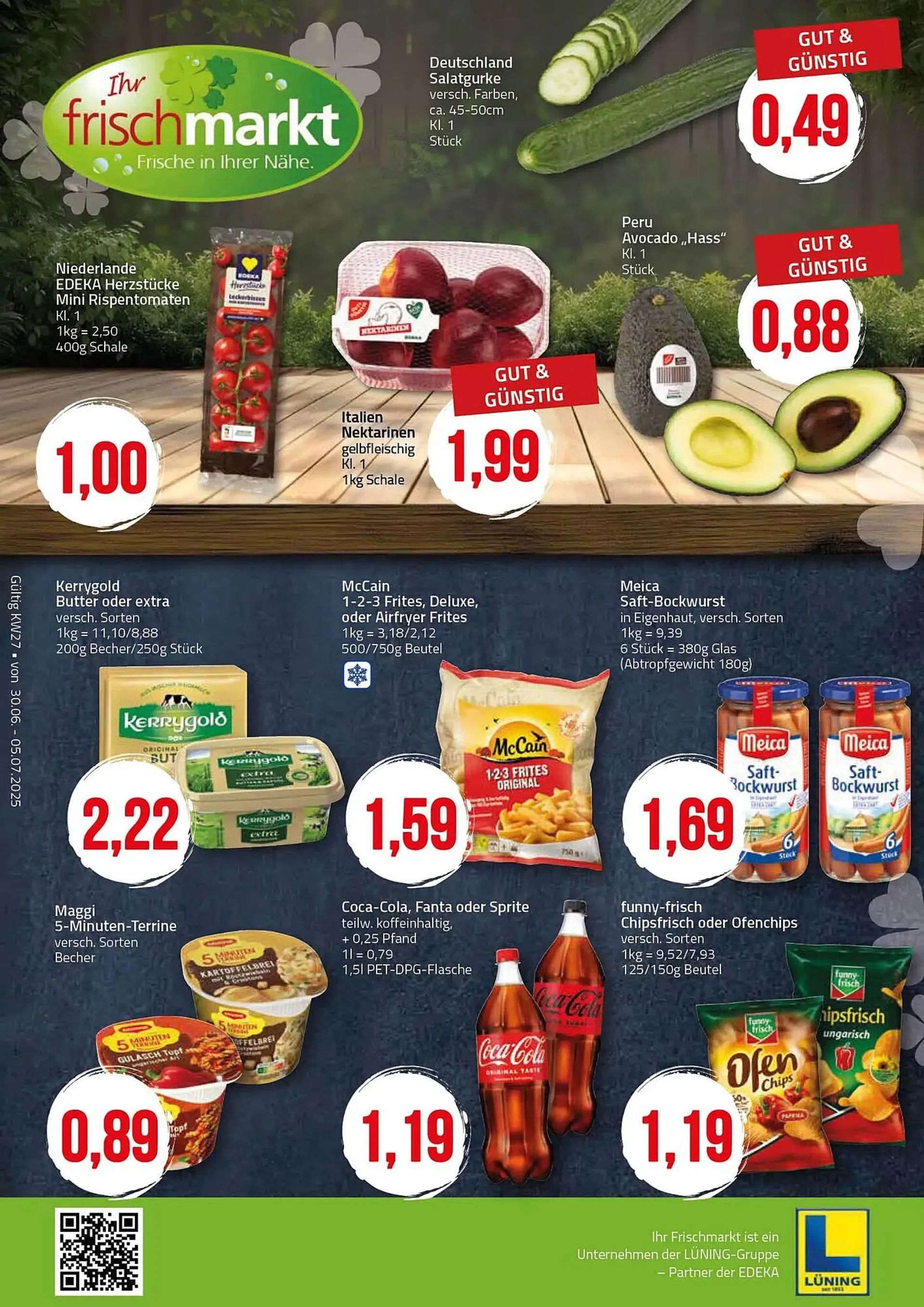 Ihr Frischmarkt Prospekt von 30. Juni bis 5. Juli 2025 - Prospekt seite 1