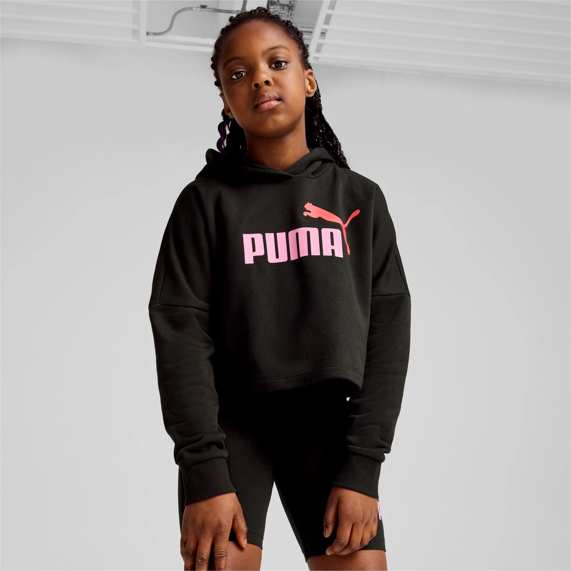 Essentials Logo Cropped Hoodie Youth