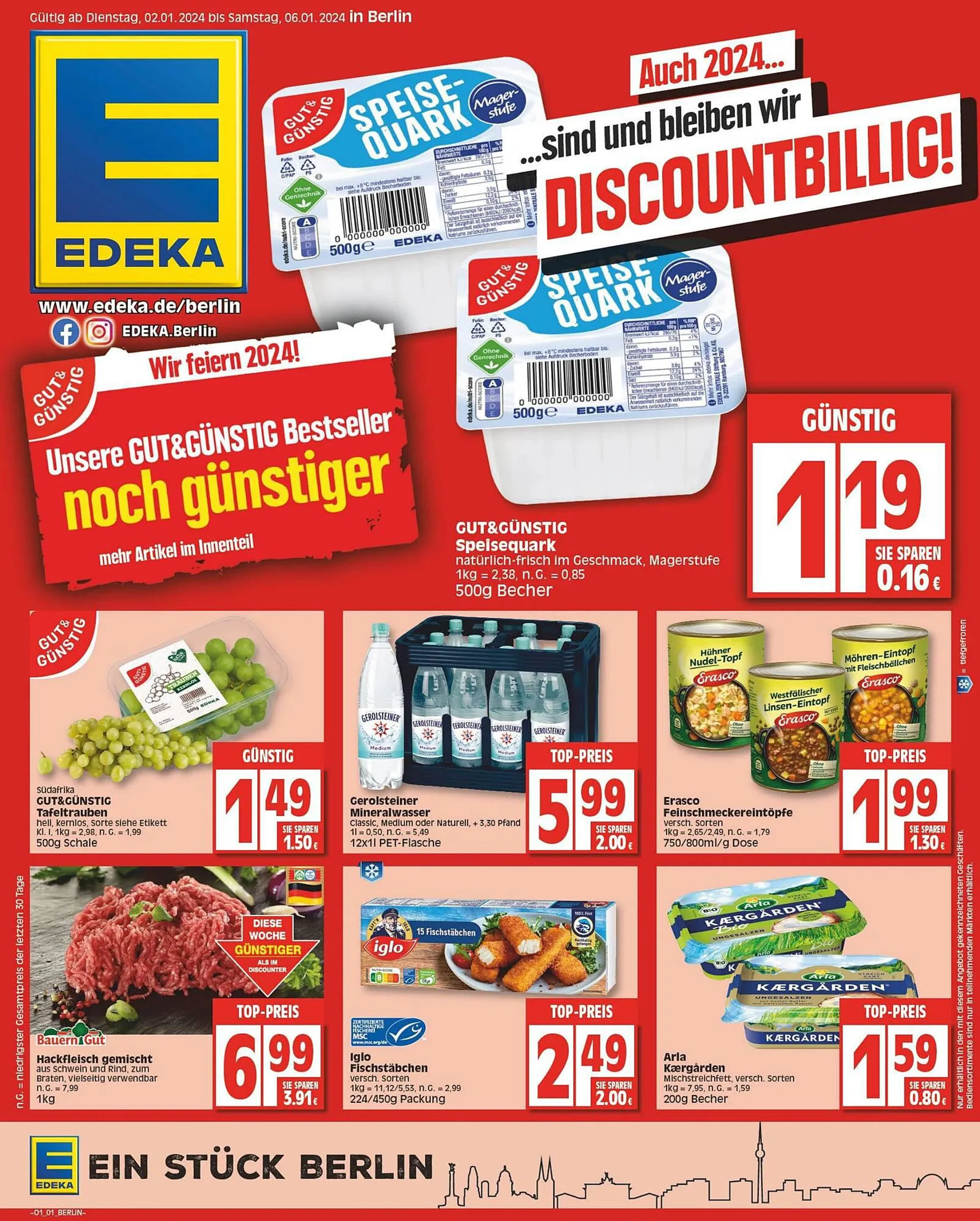 EDEKA Prospekt von 2. Januar bis 2. Januar 2024 - Prospekt seite 1