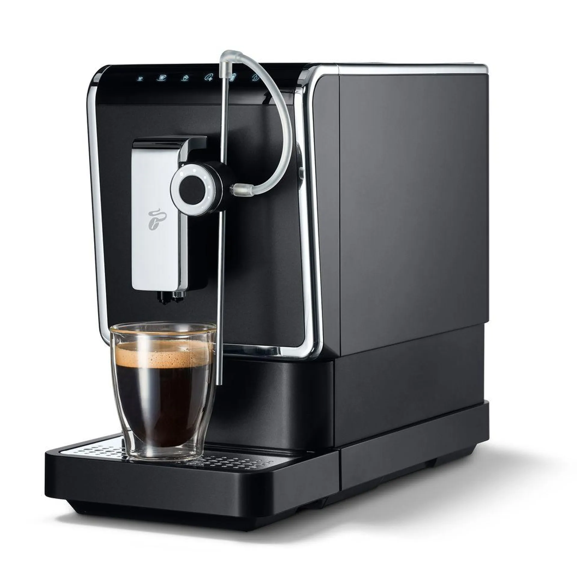 Tchibo Kaffeevollautomat Esperto Pro mit One Touch Funktion für Caffè Crema, Espresso, Cappuccino und Milchschaum, Anthrazit