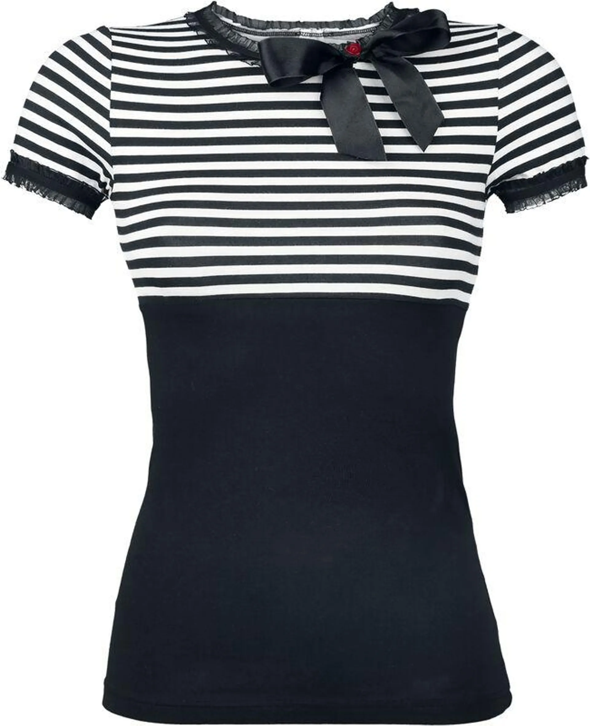 "Stripey" Camiseta negro-blanco de Pussy Deluxe