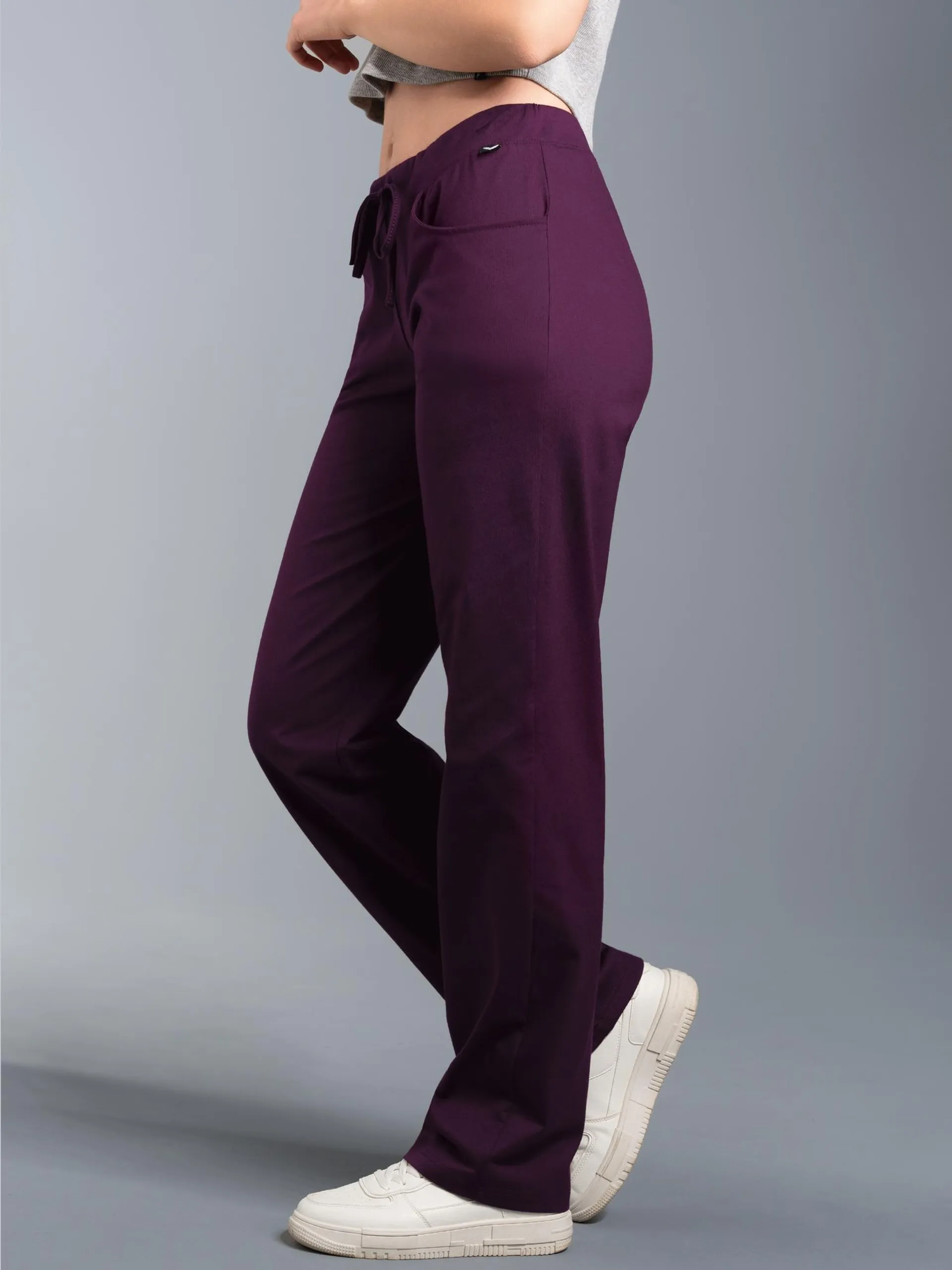 Hüfthose DELUXE Baumwolle Aubergine