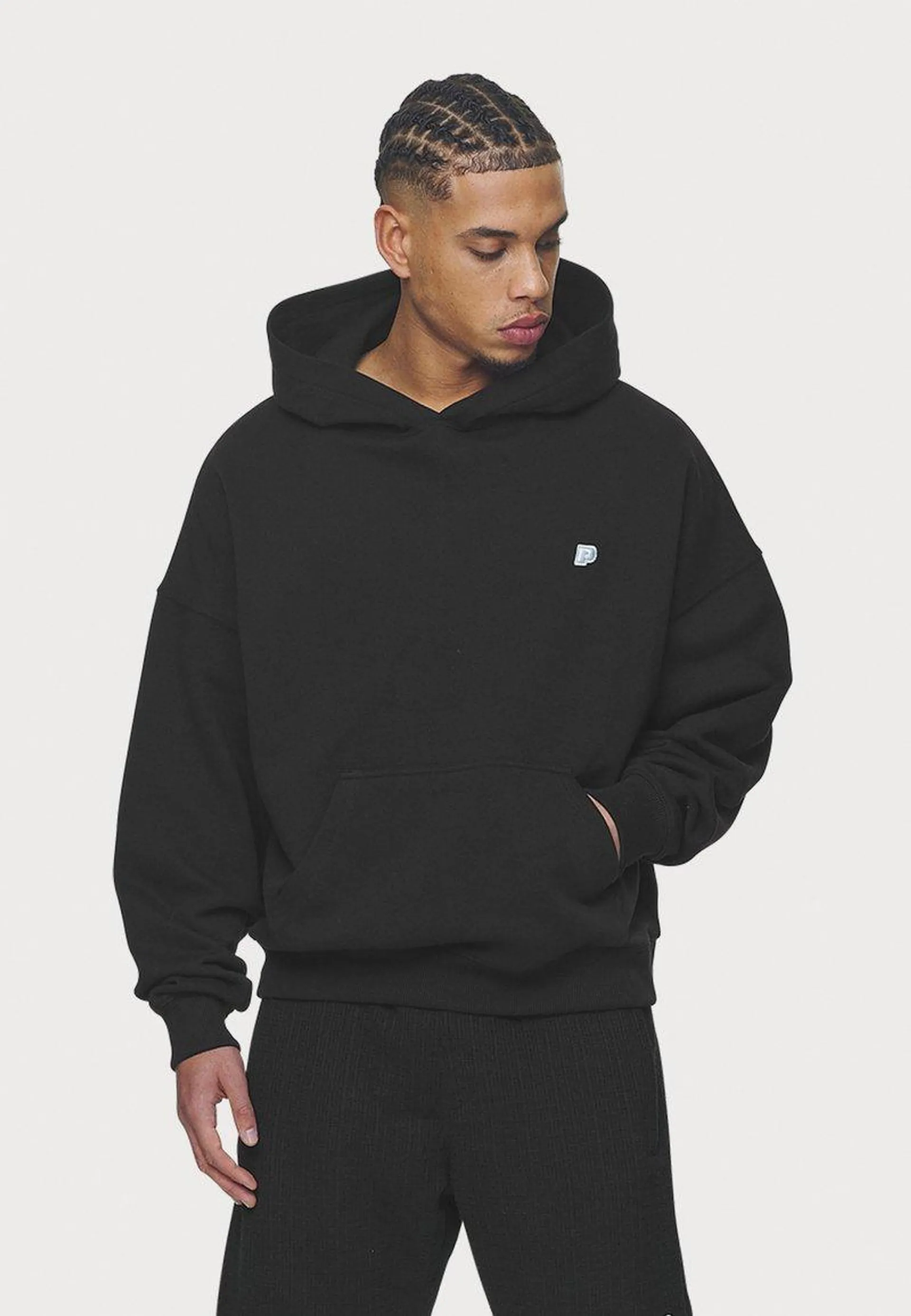 LEONO BOXY HOODIE - Sweatshirt - washed black