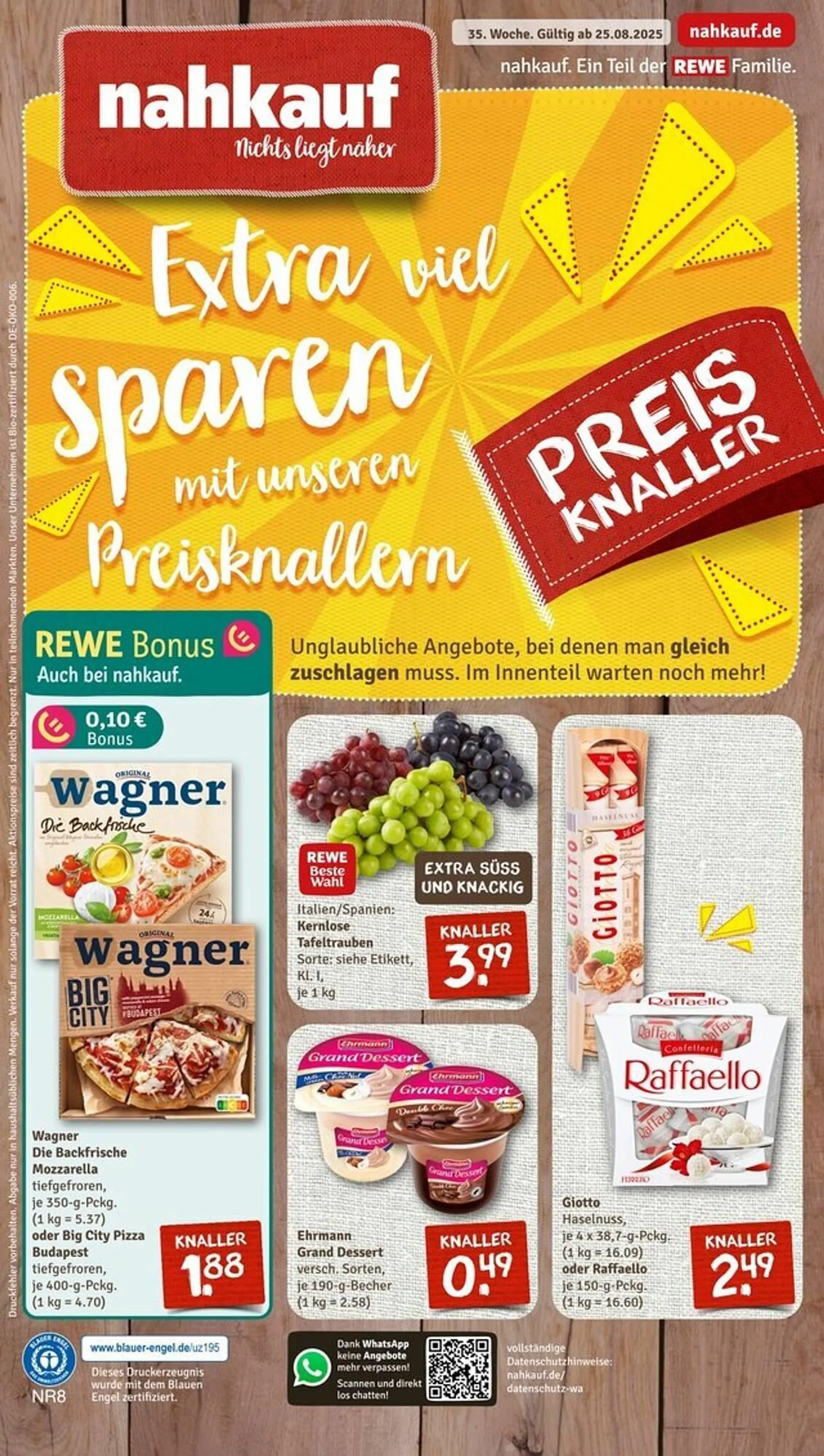 nahkauf Prospekt von 25. August bis 30. August 2025 - Prospekt seite 1