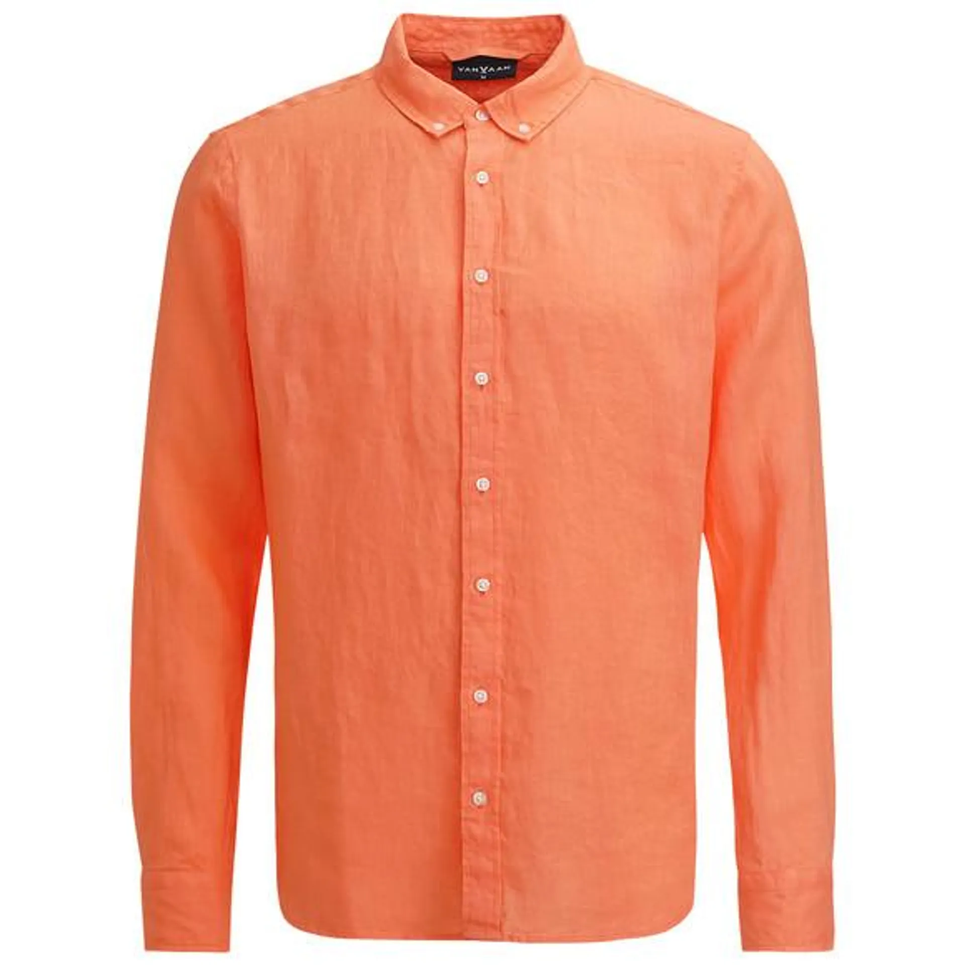 Herren Leinen-Hemd mit Button-Down-Kragen