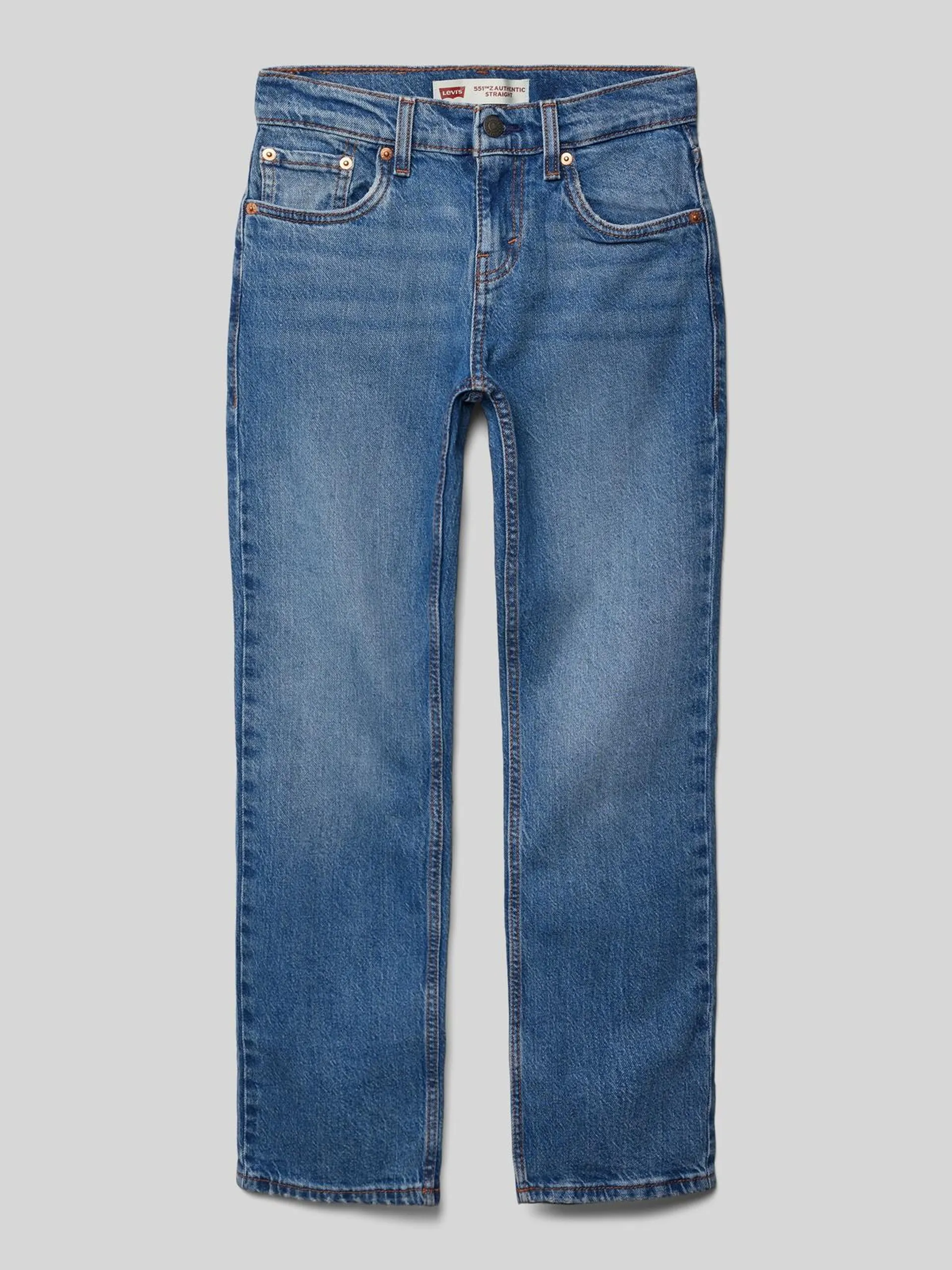 Straight Fit Jeans im 5-Pocket-Design in blau