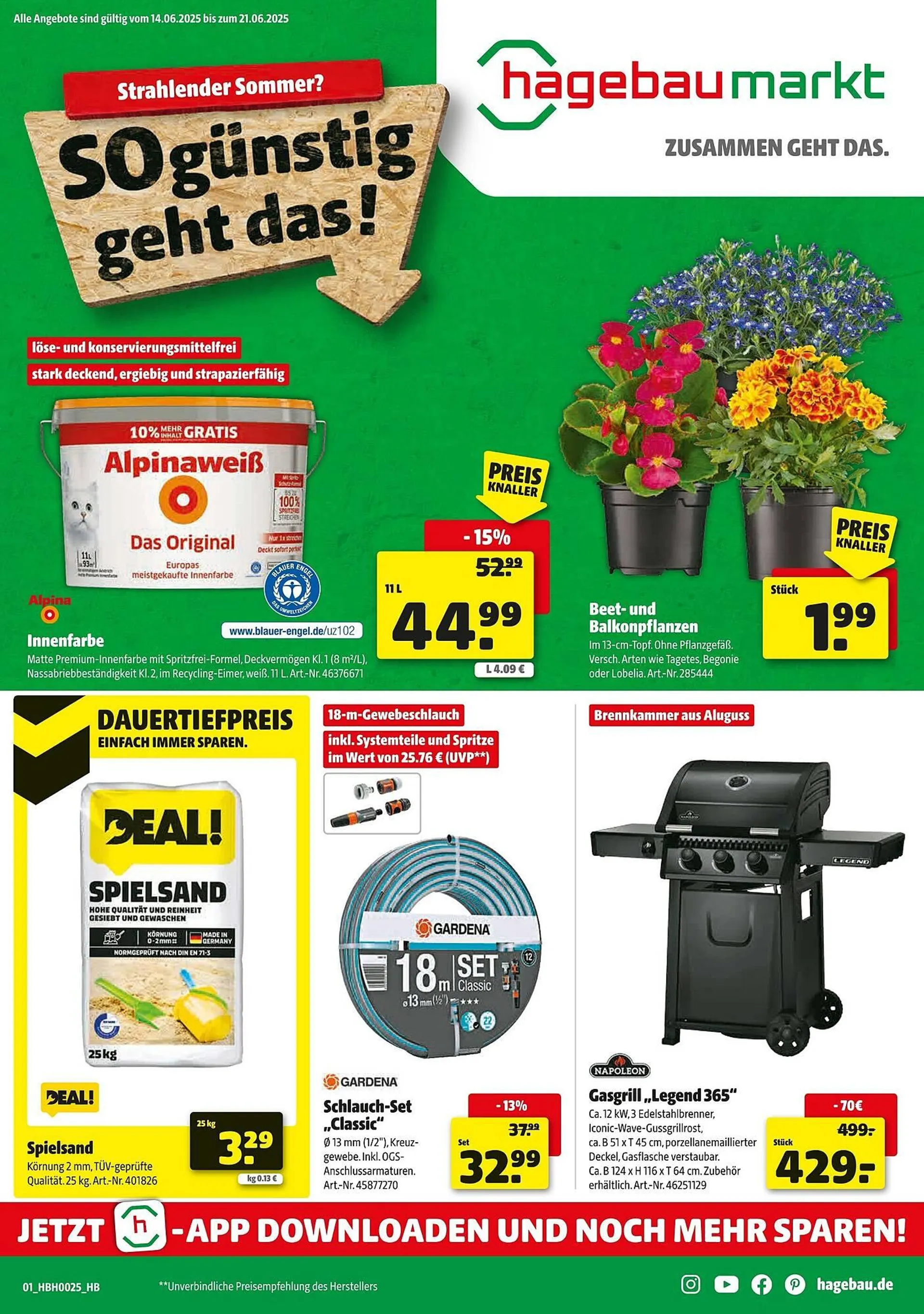 Hagebau Prospekt von 14. Juni bis 21. Juni 2025 - Prospekt seite 1