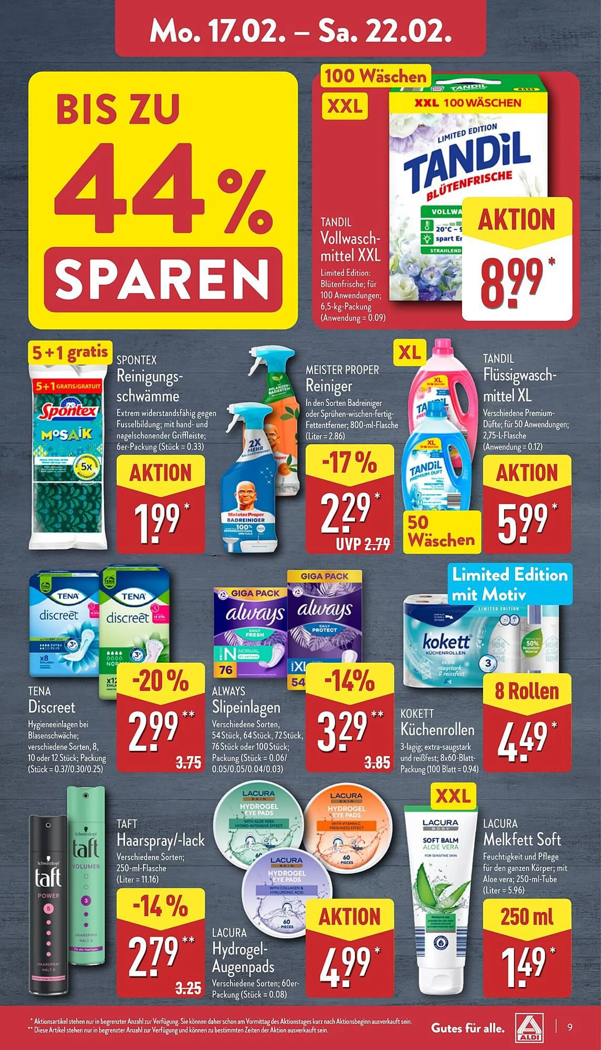 Aldi Nord Prospekt von 17. Februar bis 22. Februar 2025 - Prospekt seite 9