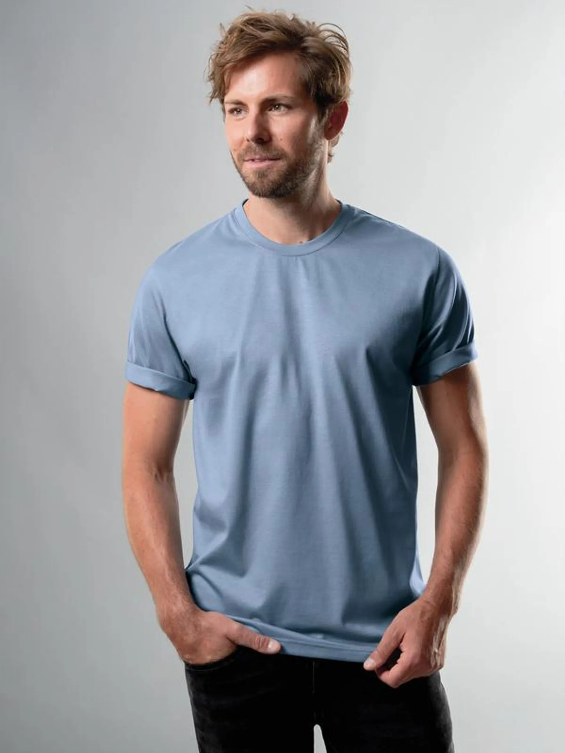 T-Shirt DELUXE Baumwolle Pearl-blue