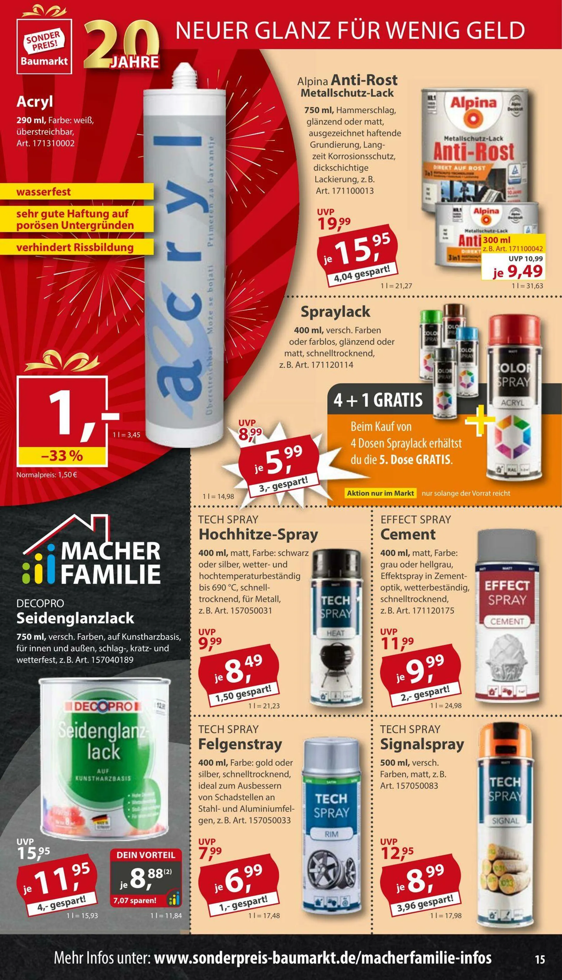Sonderpreis Baumarkt Aktueller Prospekt von 17. Mai bis 31. Mai 2025 - Prospekt seite 15