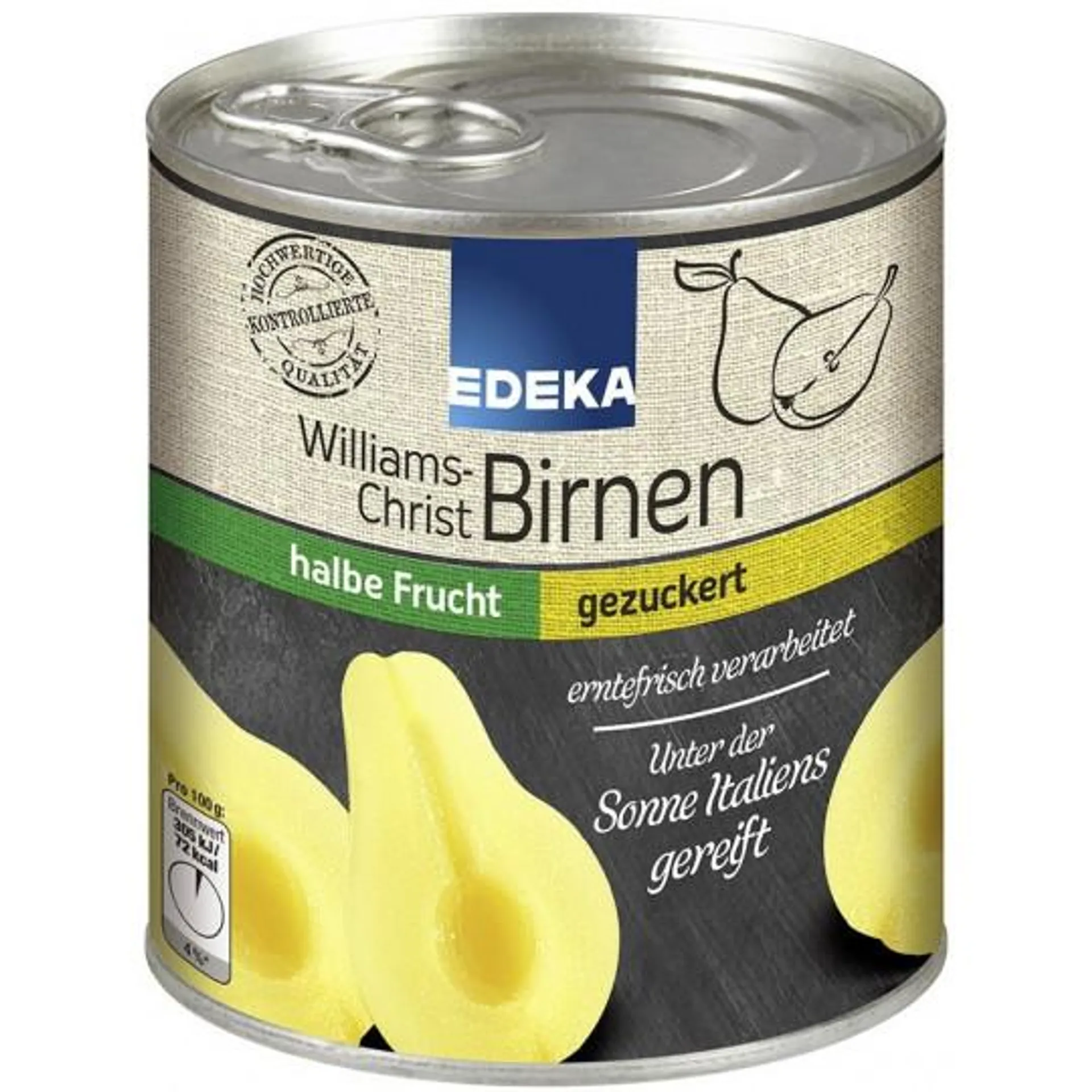 EDEKA Williams Christ Birnen gezuckert halbe Frucht 820 g