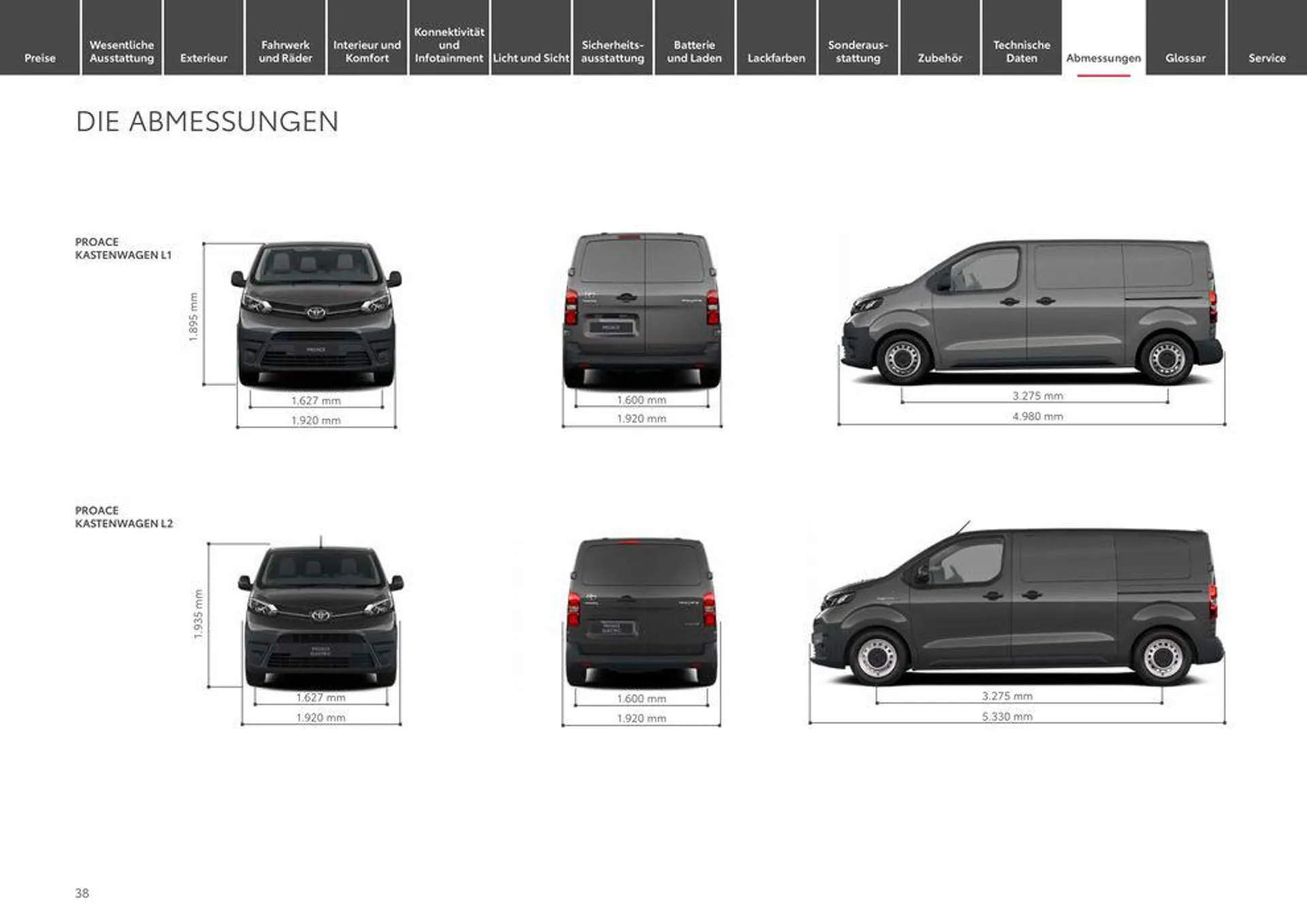 Toyota Proace/Proace Electric von 20. März bis 20. März 2025 - Prospekt seite 38