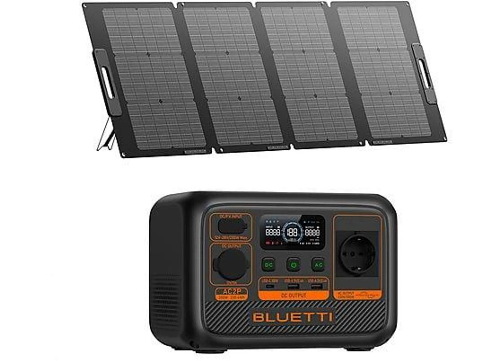 BLUETTI AC2P mit PV120S, verbessertes EB3A, AC2A Power Station