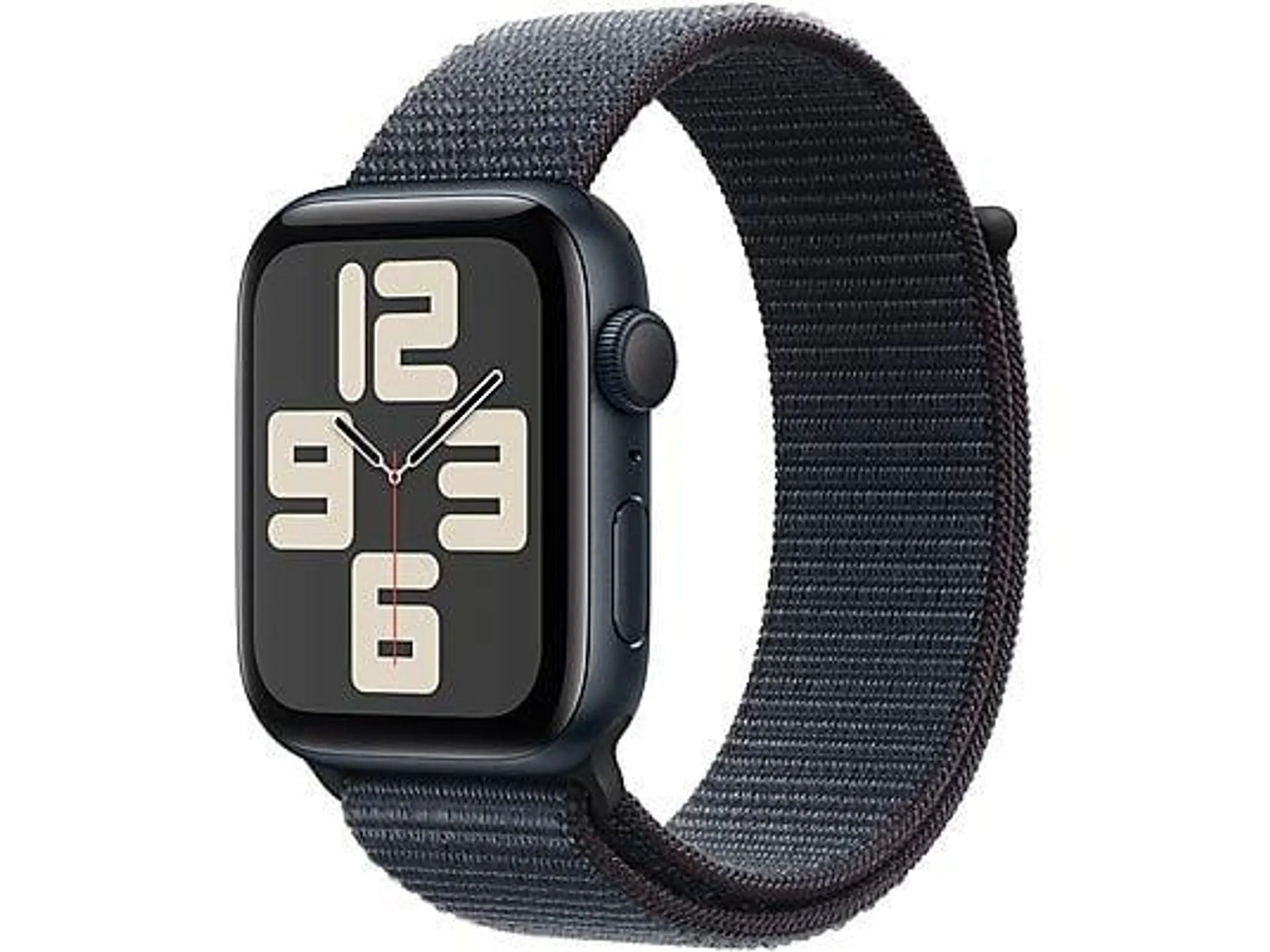 APPLE Watch SE (2024) GPS 44 mm Smartwatch Aluminium Textil Carbon Neutral, 130 - 200 mm, Mitternacht