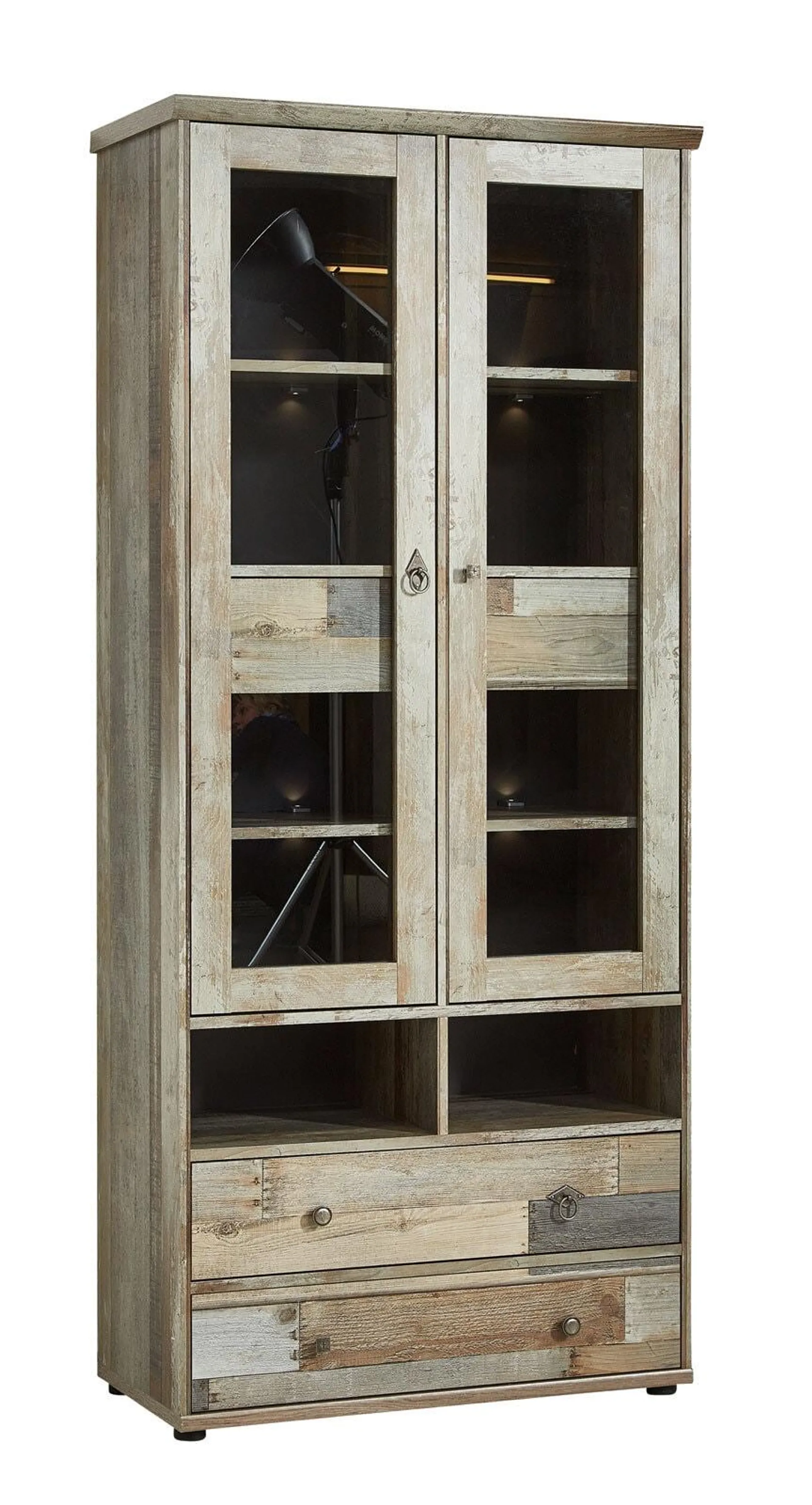 Vitrine Bonanza Driftwood Nachbildung ca. 83 x 189 x 39 cm