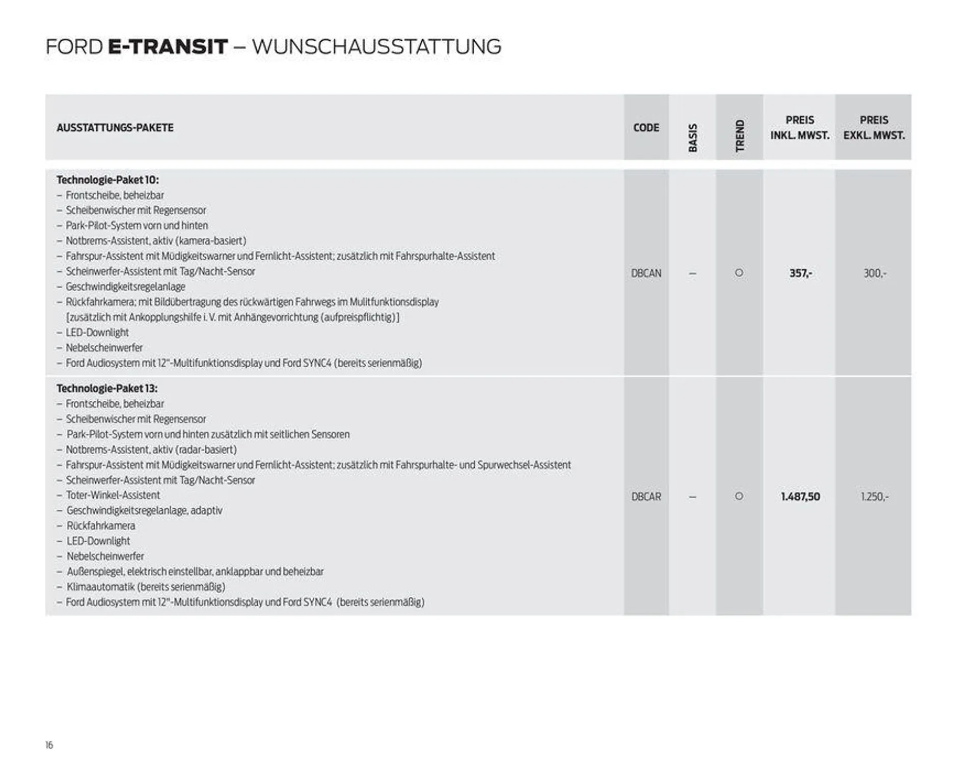 FORD TRANSIT von 7. September bis 7. September 2024 - Prospekt seite 16