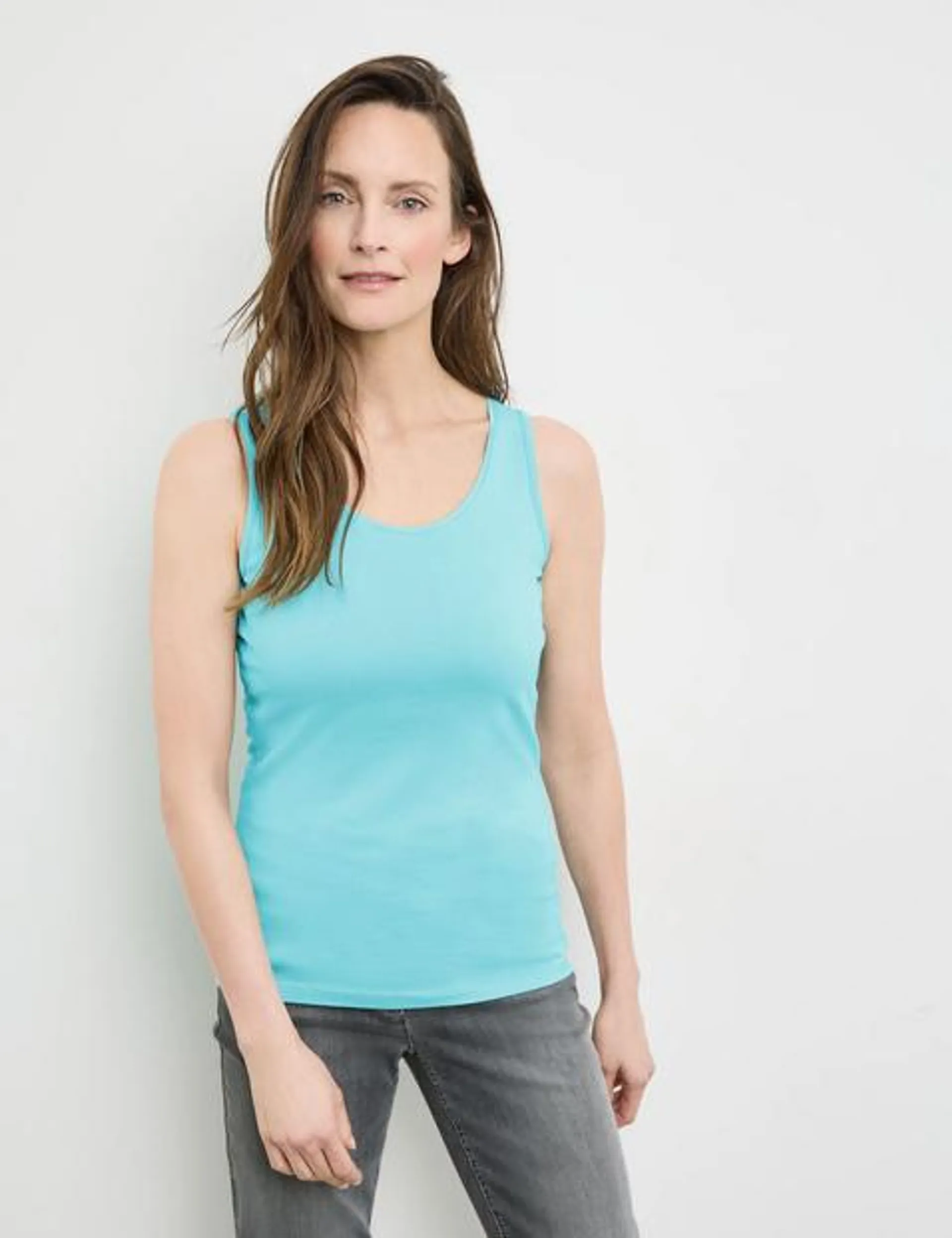 Basic Top nachhaltigem Baumwoll-Stretch