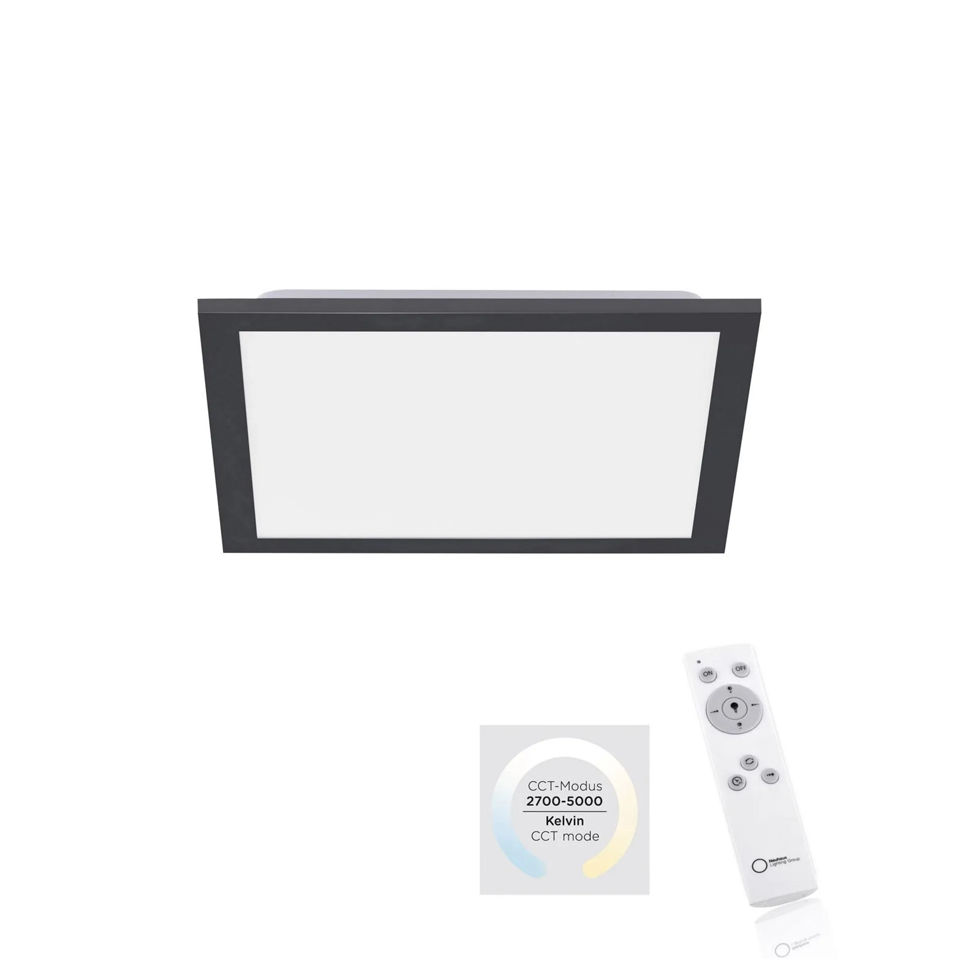 LED-Deckenleuchte Flat 29,5x29,5 cm schwarz