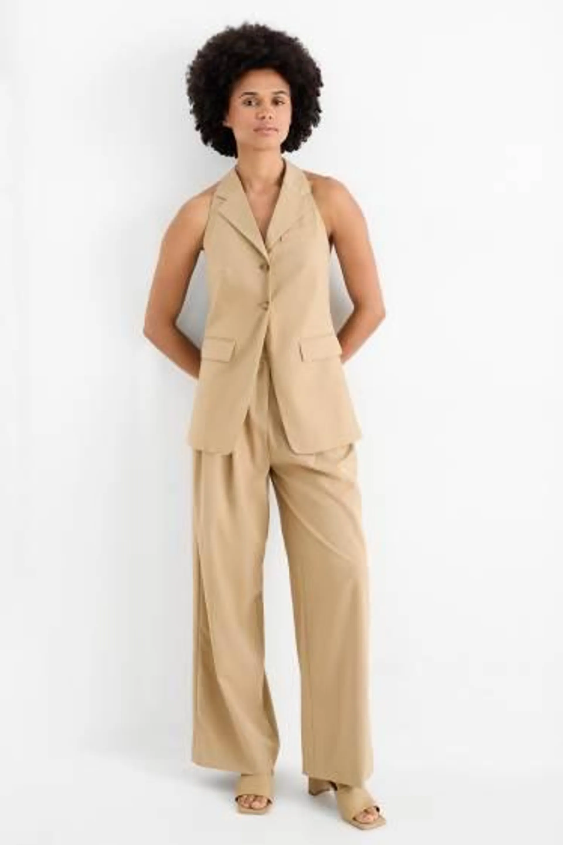 Business trousers - high waist - relaxed fit
