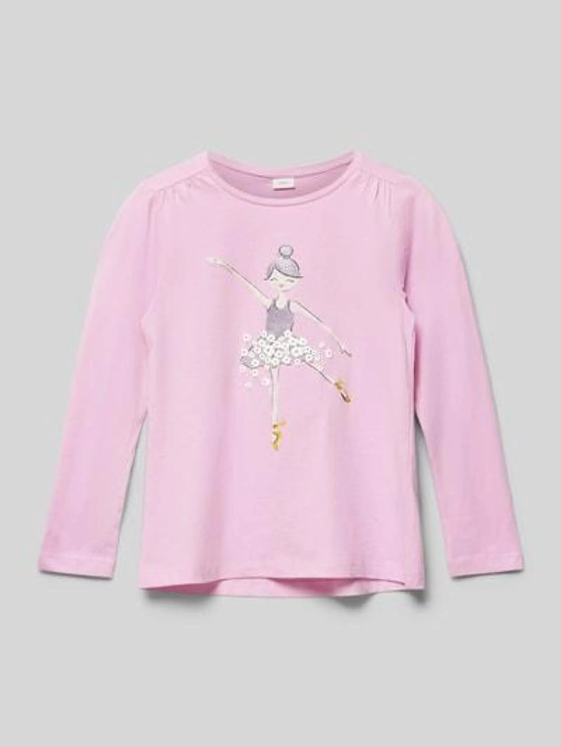 Longsleeve mit Motiv-Print in rosa