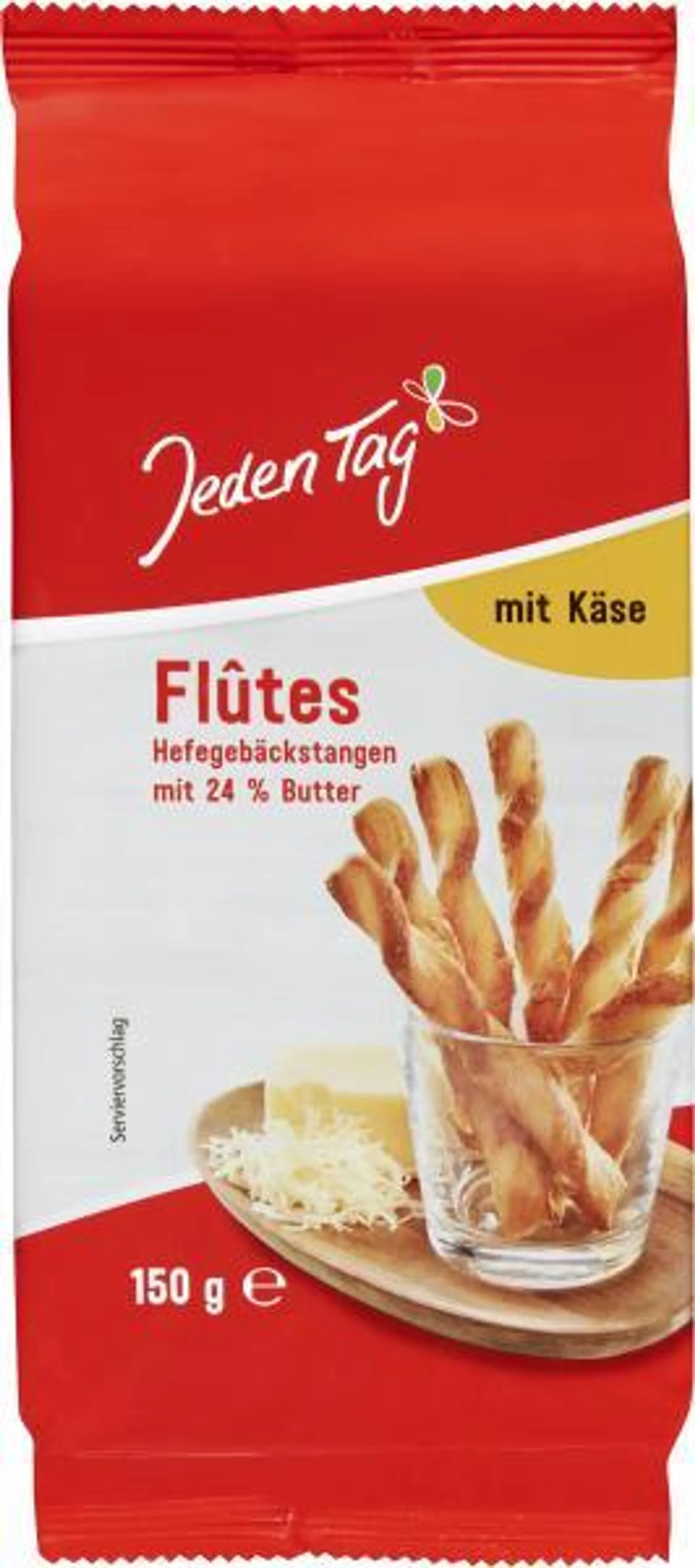 Jeden Tag Flûtes Hefegebäckstangen mit Käse