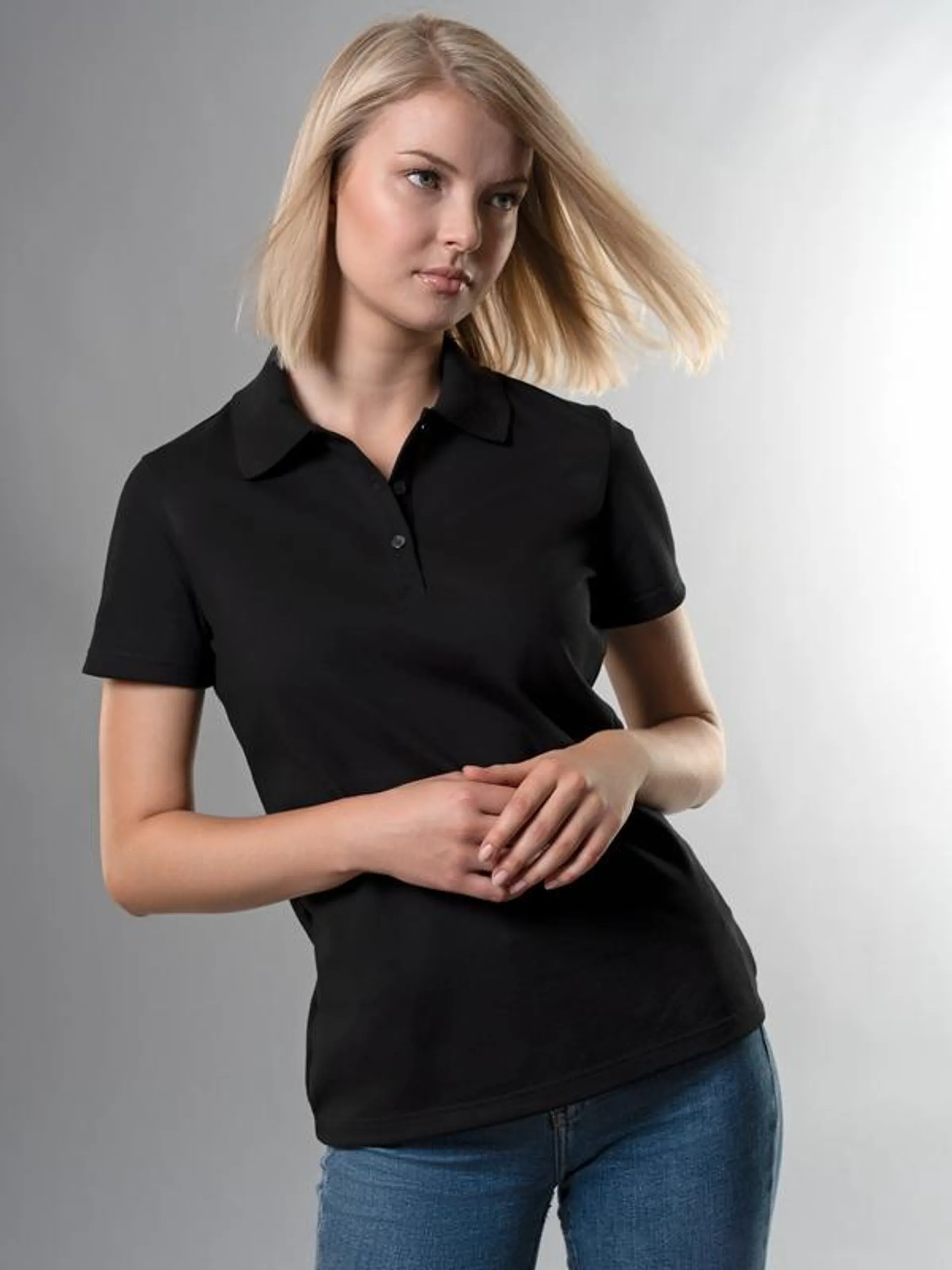 Poloshirt Slim Fit Schwarz