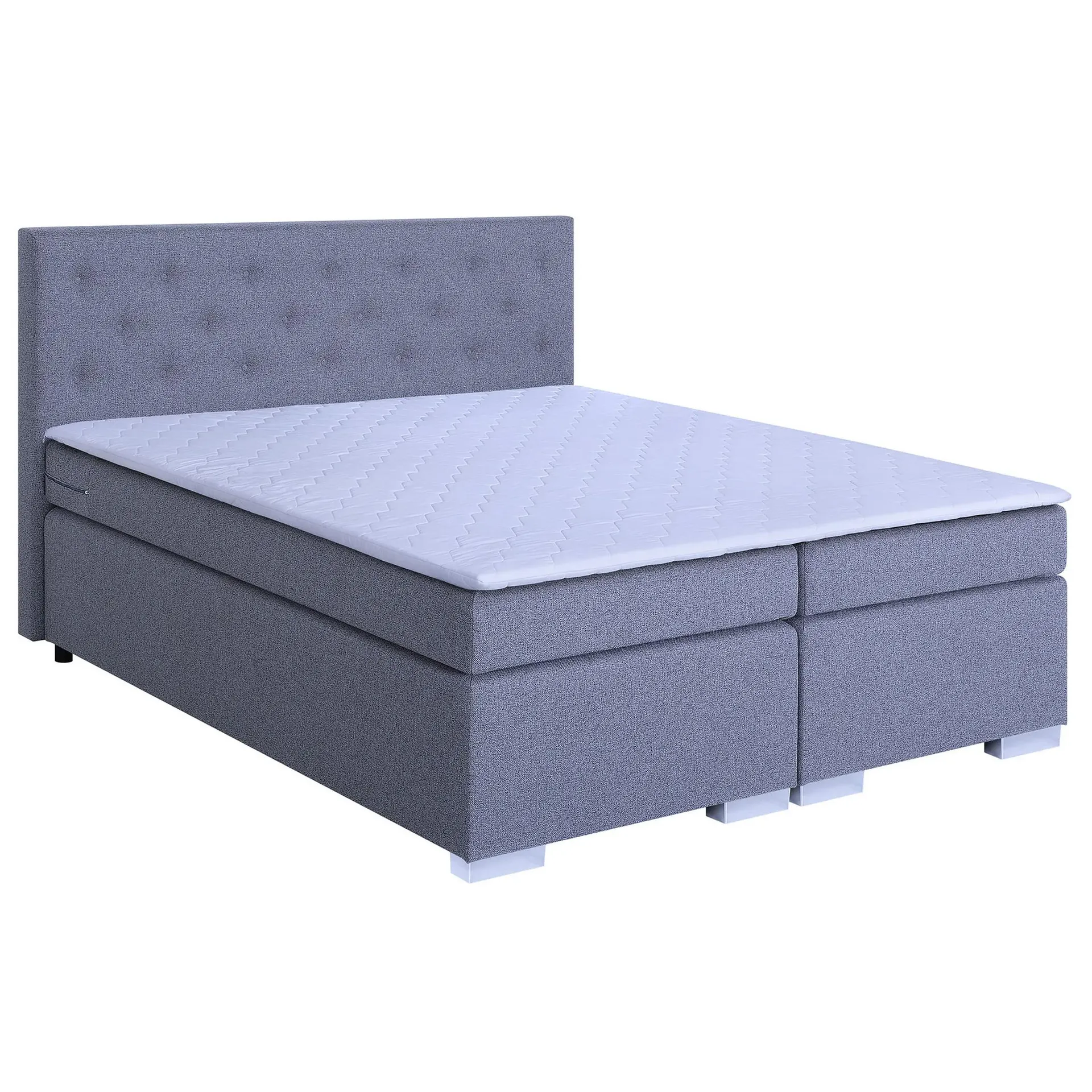 Boxspringbett - hellgrau - Webstoff - H3 - 180x200 cm