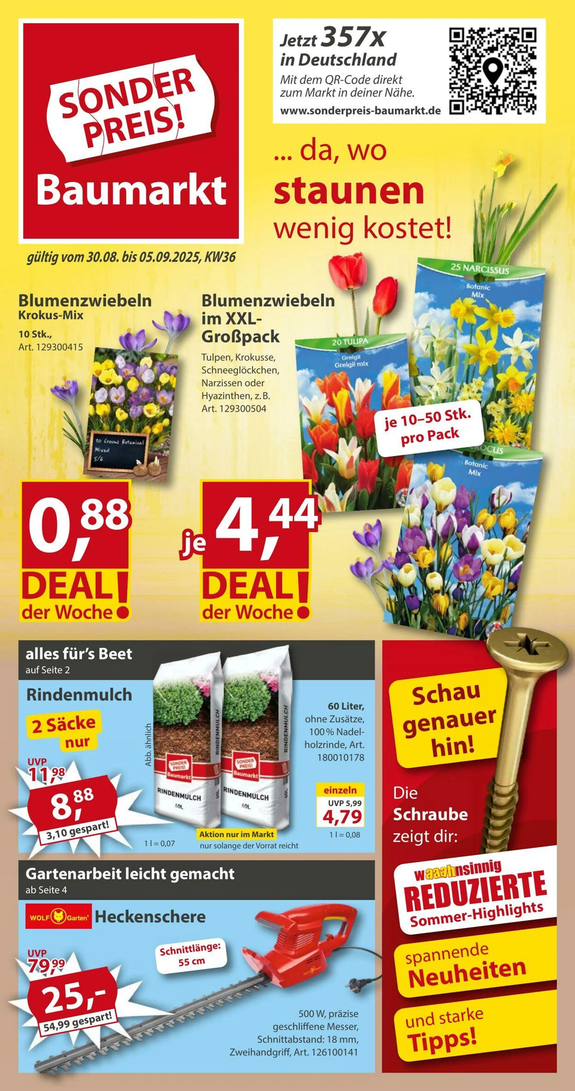 Sonderpreis Baumarkt Aktueller Prospekt von 23. August bis 6. September 2025 - Prospekt seite 1