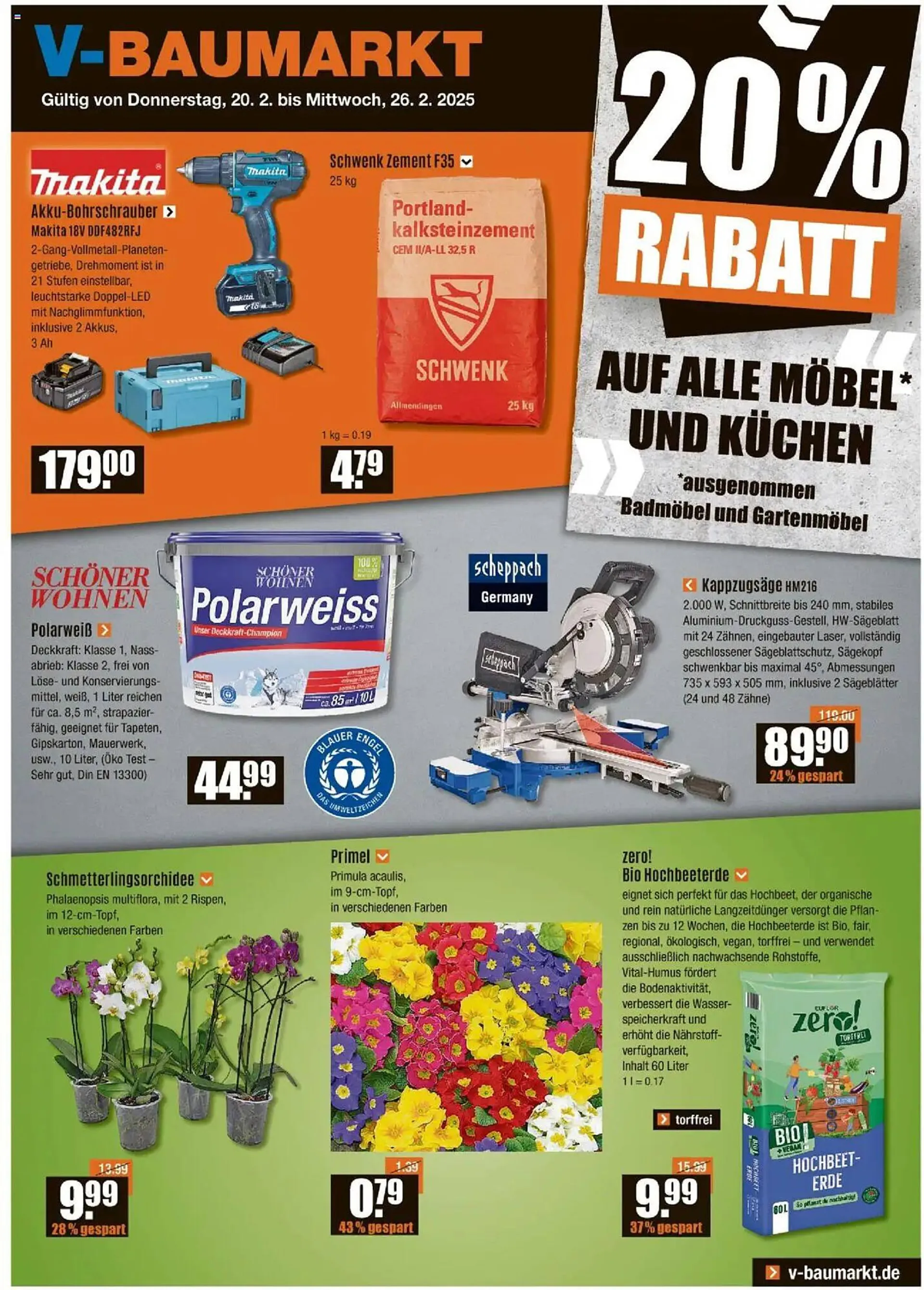 V Baumarkt Prospekt von 20. Februar bis 26. Februar 2025 - Prospekt seite 1