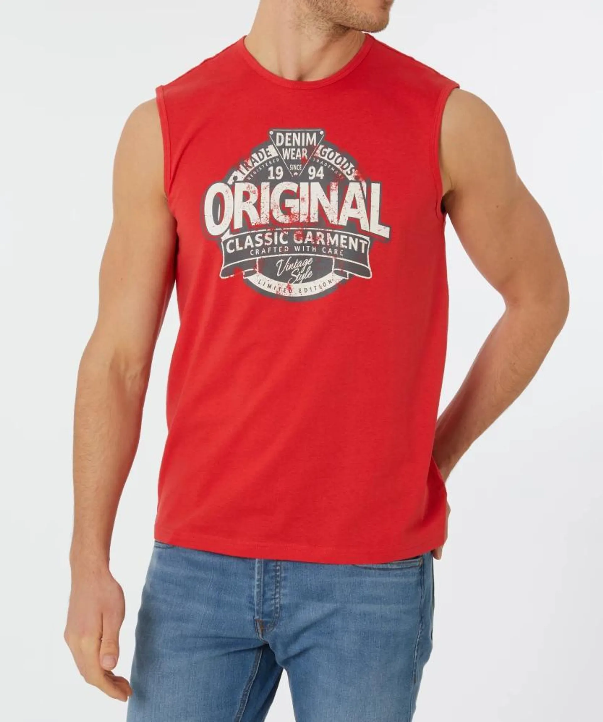 Rotes Tanktop X-Mail, Rundhalsausschnitt