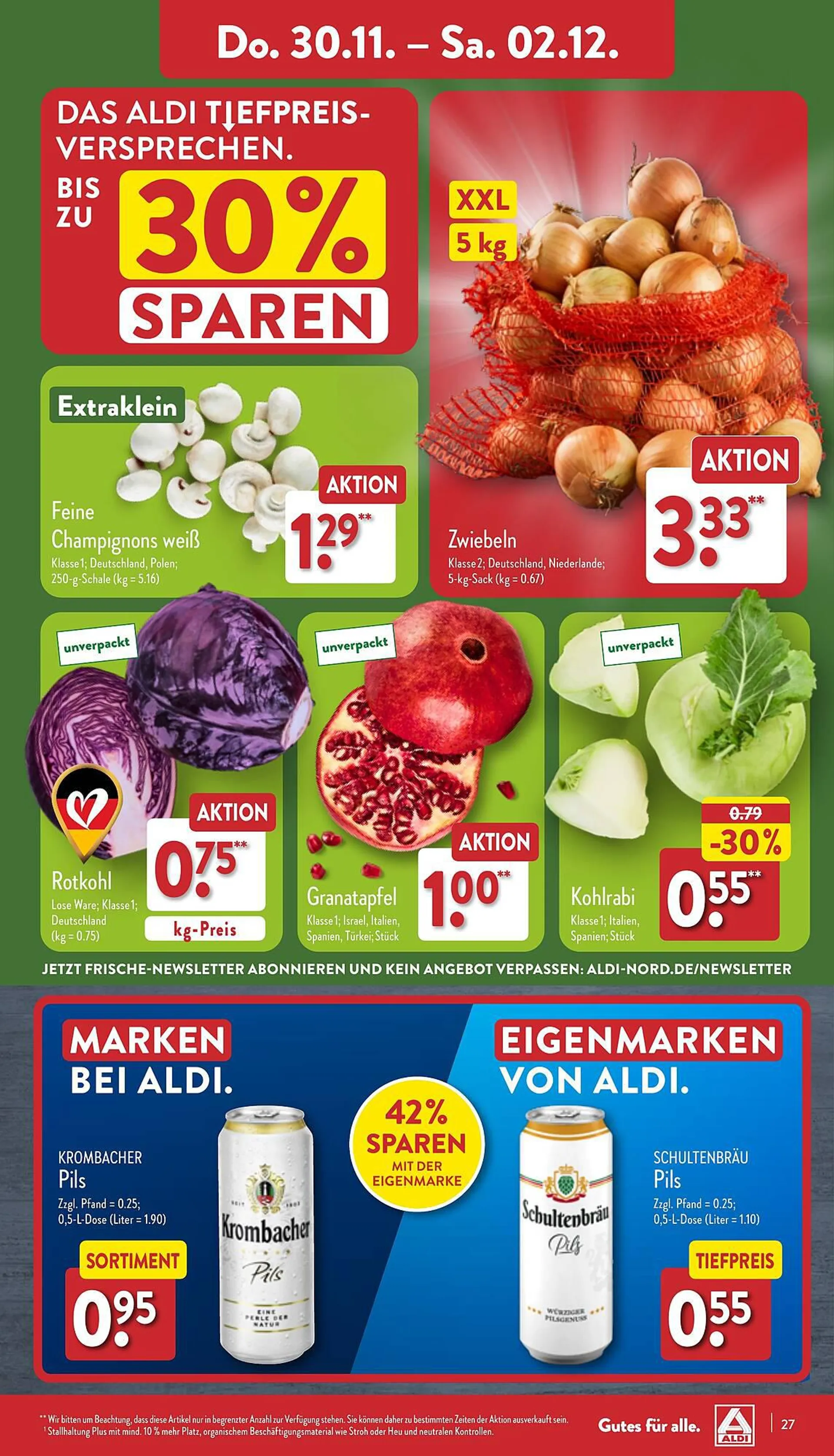 Aldi Nord Prospekt von 27. November bis 2. Dezember 2023 - Prospekt seite 27