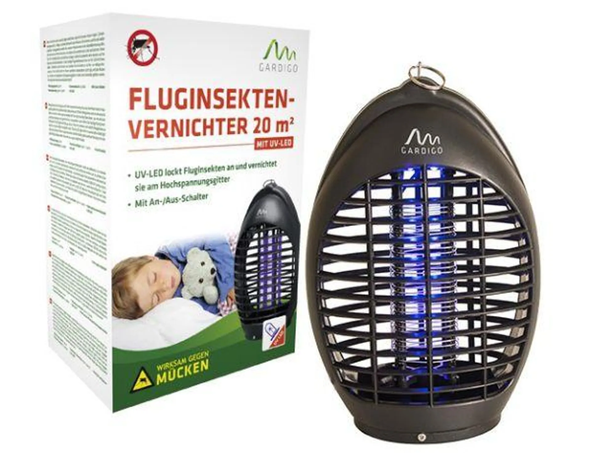 Fluginsekten-Vernichter 20 m² UV-LED