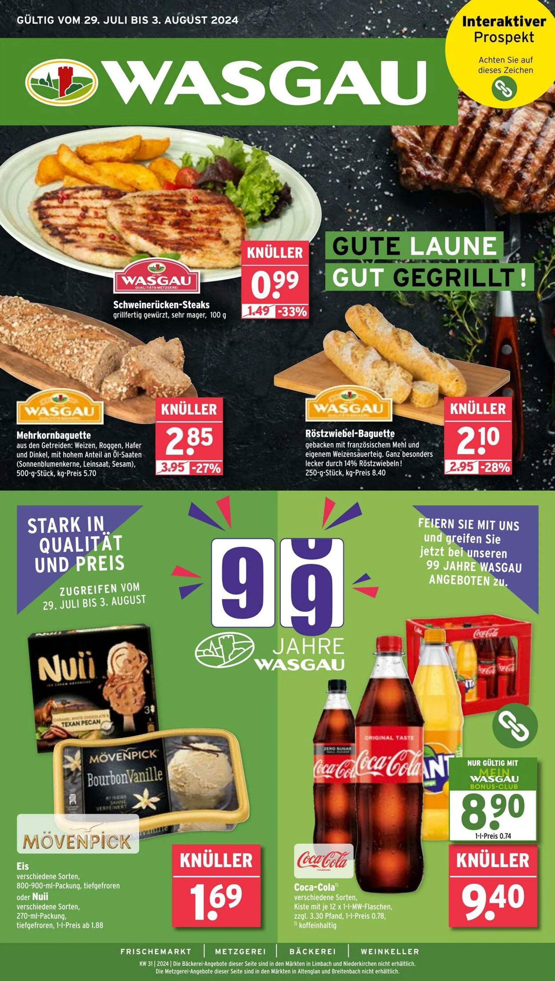 WASGAU Aktueller Prospekt von 7. September bis 21. September 2025 - Prospekt seite 1