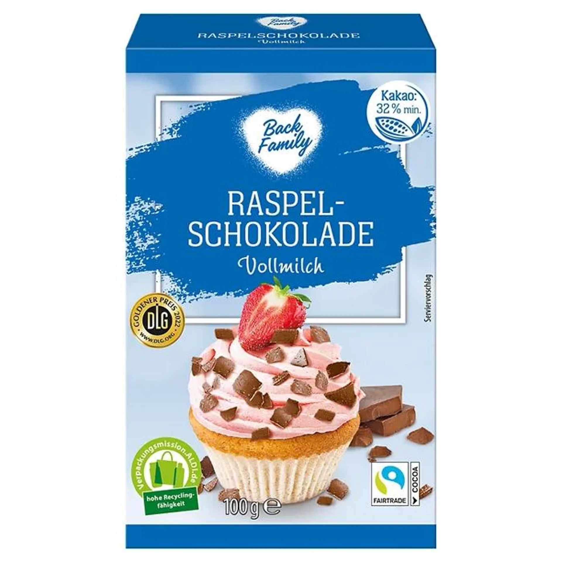 BACK FAMILY Raspelschokolade, Vollmilch 100 g