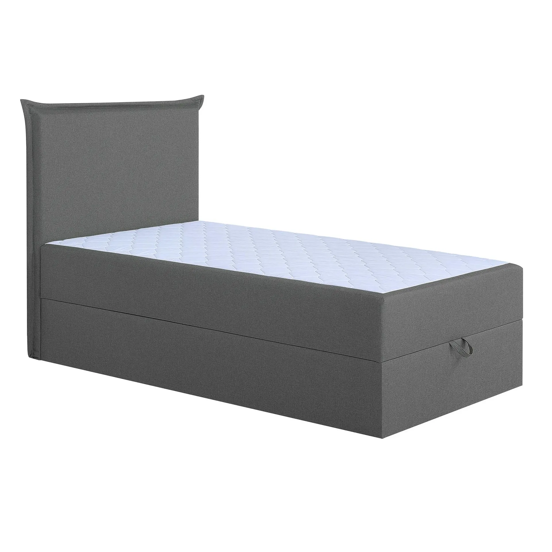 Boxspringbett - silber - mit Bettkasten - H3 - 100x200 cm