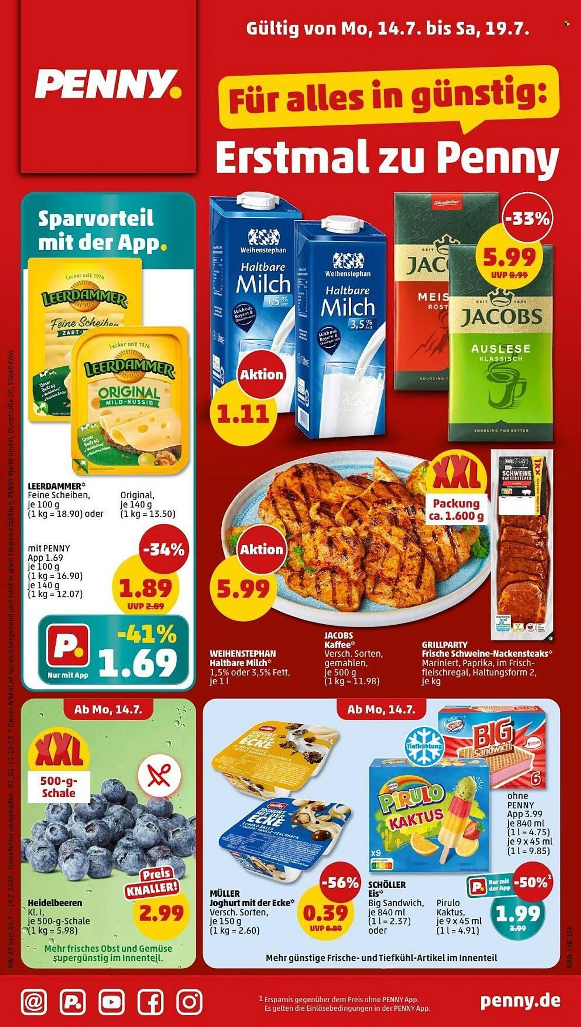 PENNY Prospekt von 14. Juli bis 19. Juli 2025 - Prospekt seite 1