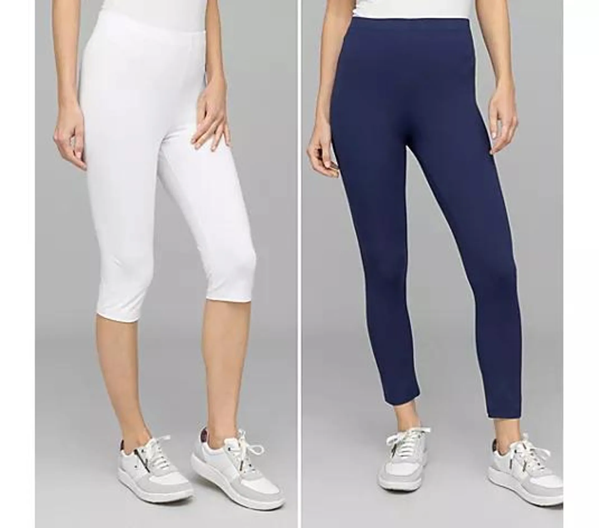 DENIM & CO. 2 Leggings 7/8- und Capri-Länge elastische Ware