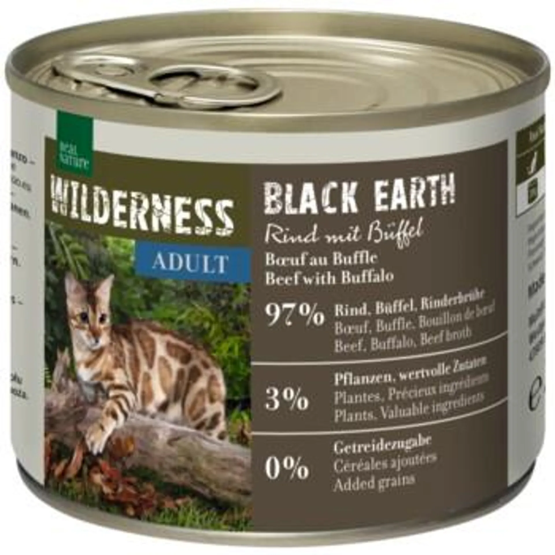 REAL NATURE WILDERNESS Adult Black Earth Rind & Büffel 6x200 g