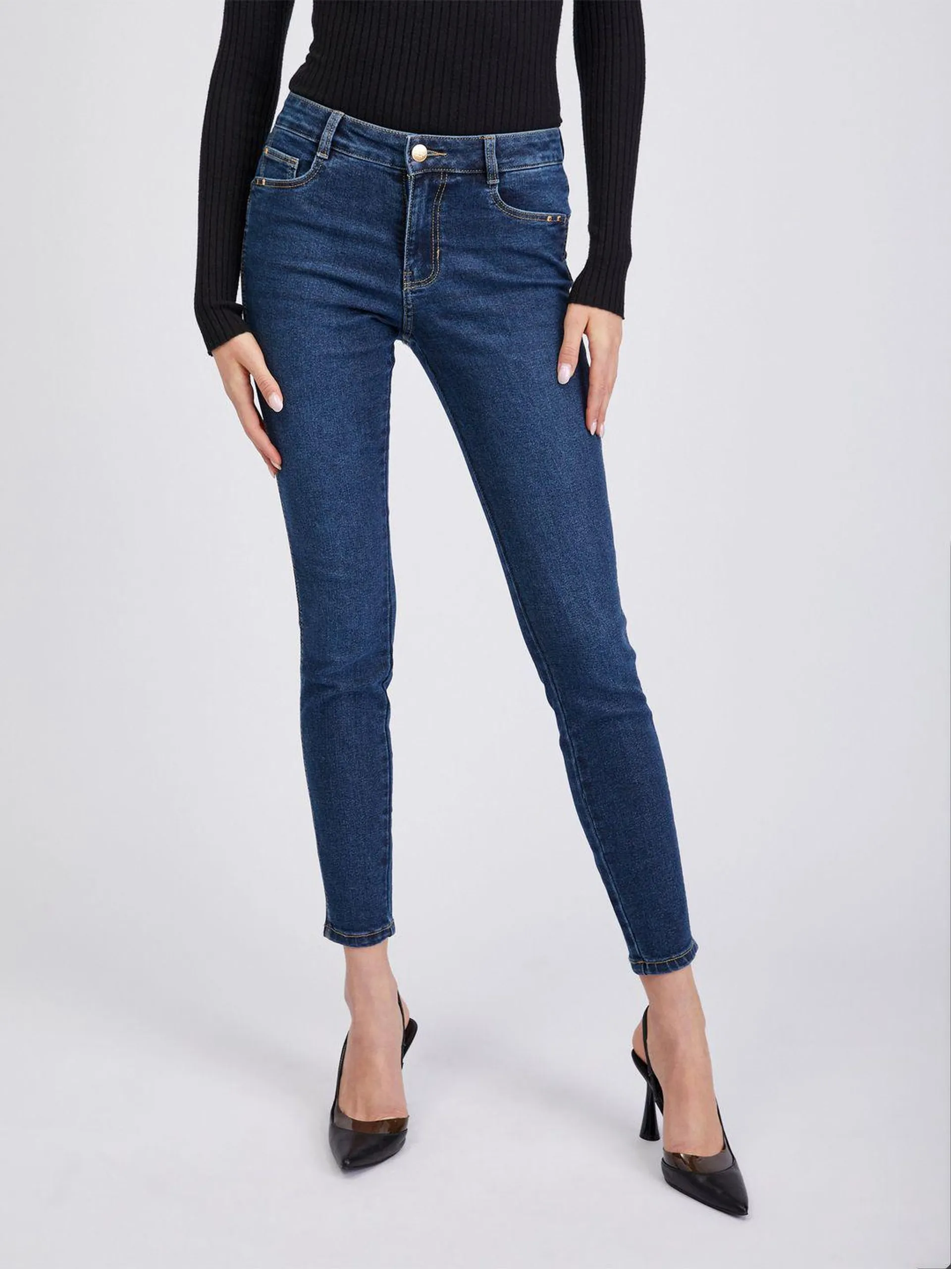 Dunkelblaue Damen Skinny Fit Jeans ORSAY