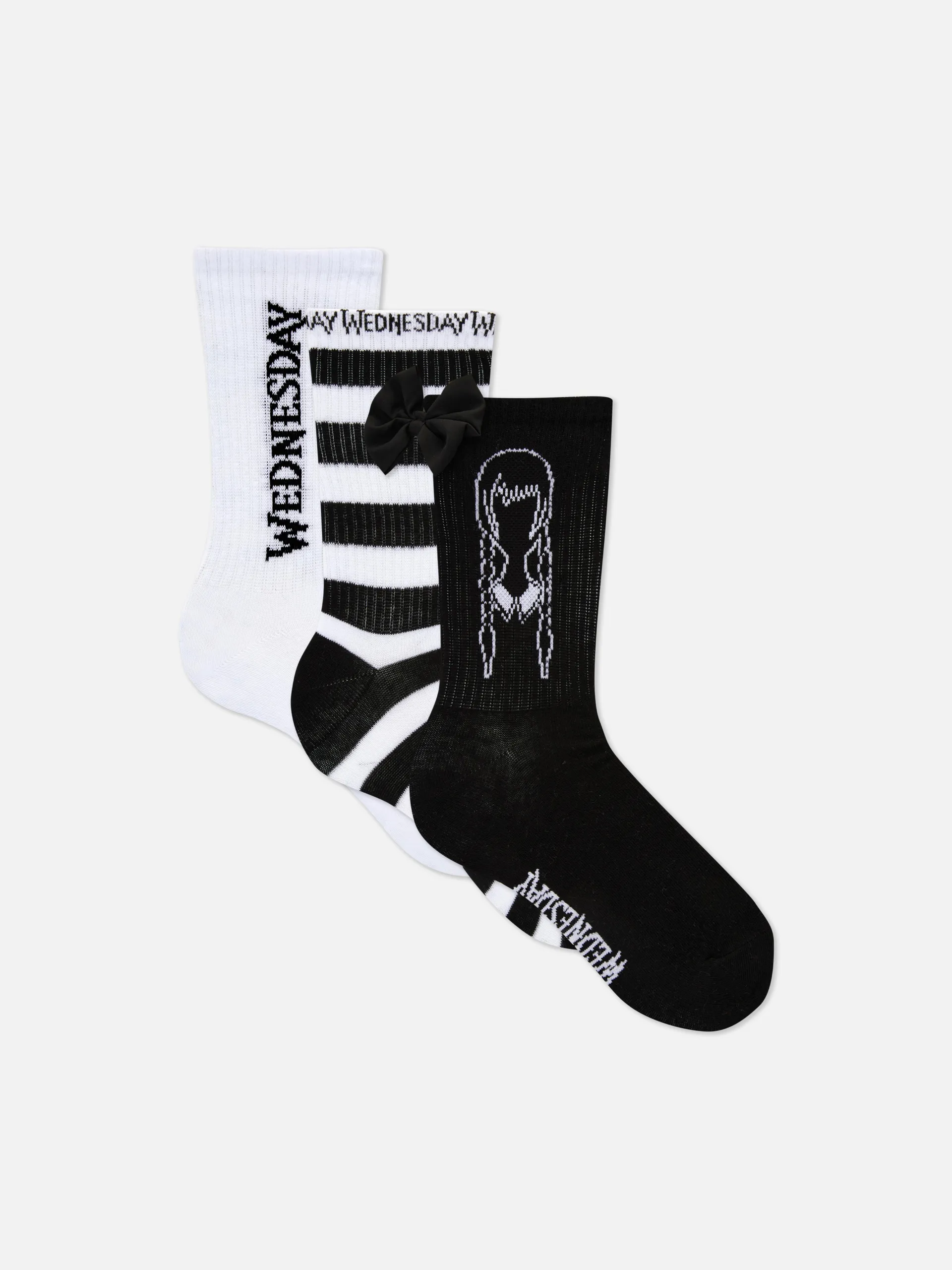 „Wednesday Addams“ Crew-Socken, 3er-Pack