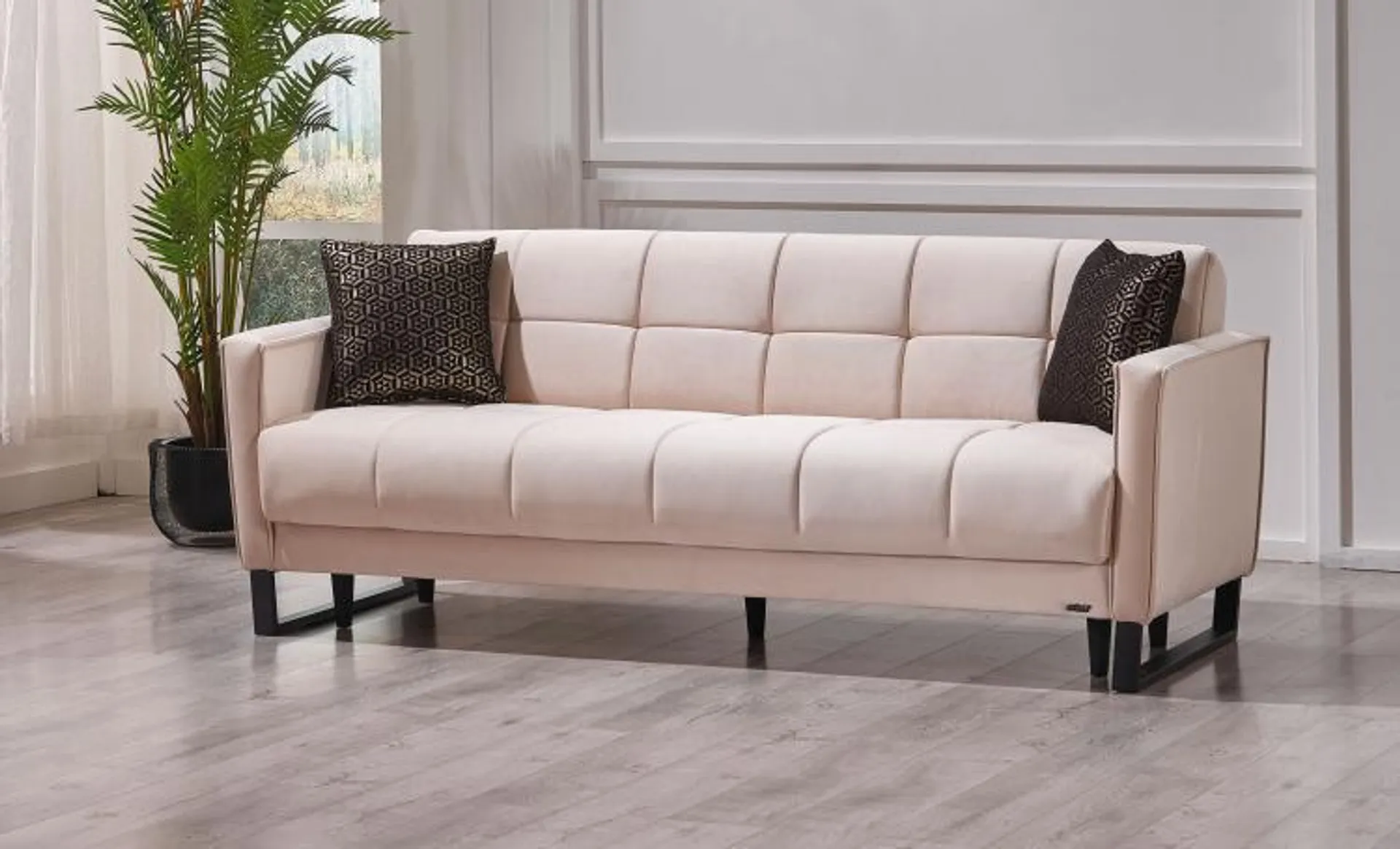 3-Sitzer Sofa ELTON von Seher Bomis Microfaser soft Rosa