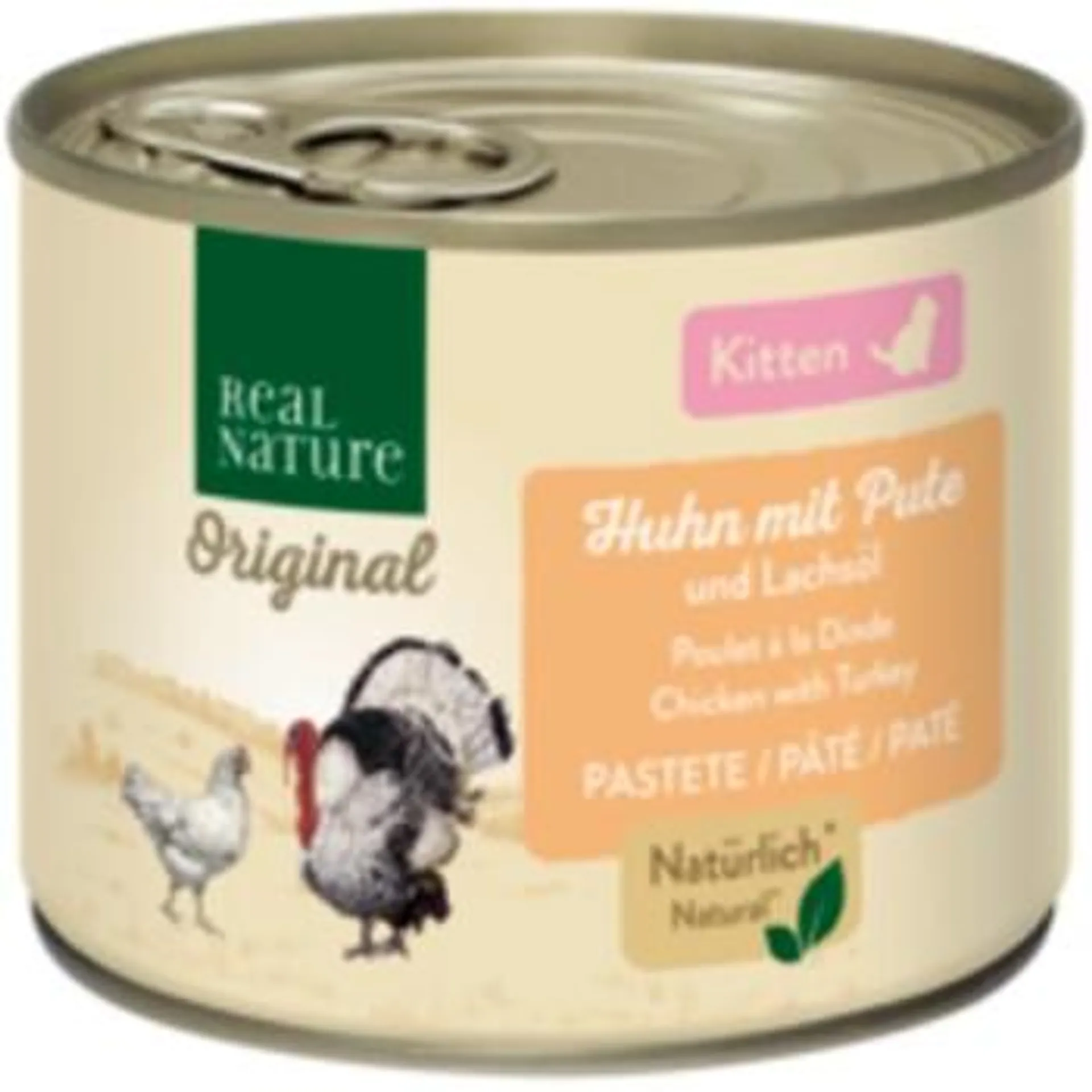 REAL NATURE Kitten Huhn mit Pute und Lachsöl 6x200 g