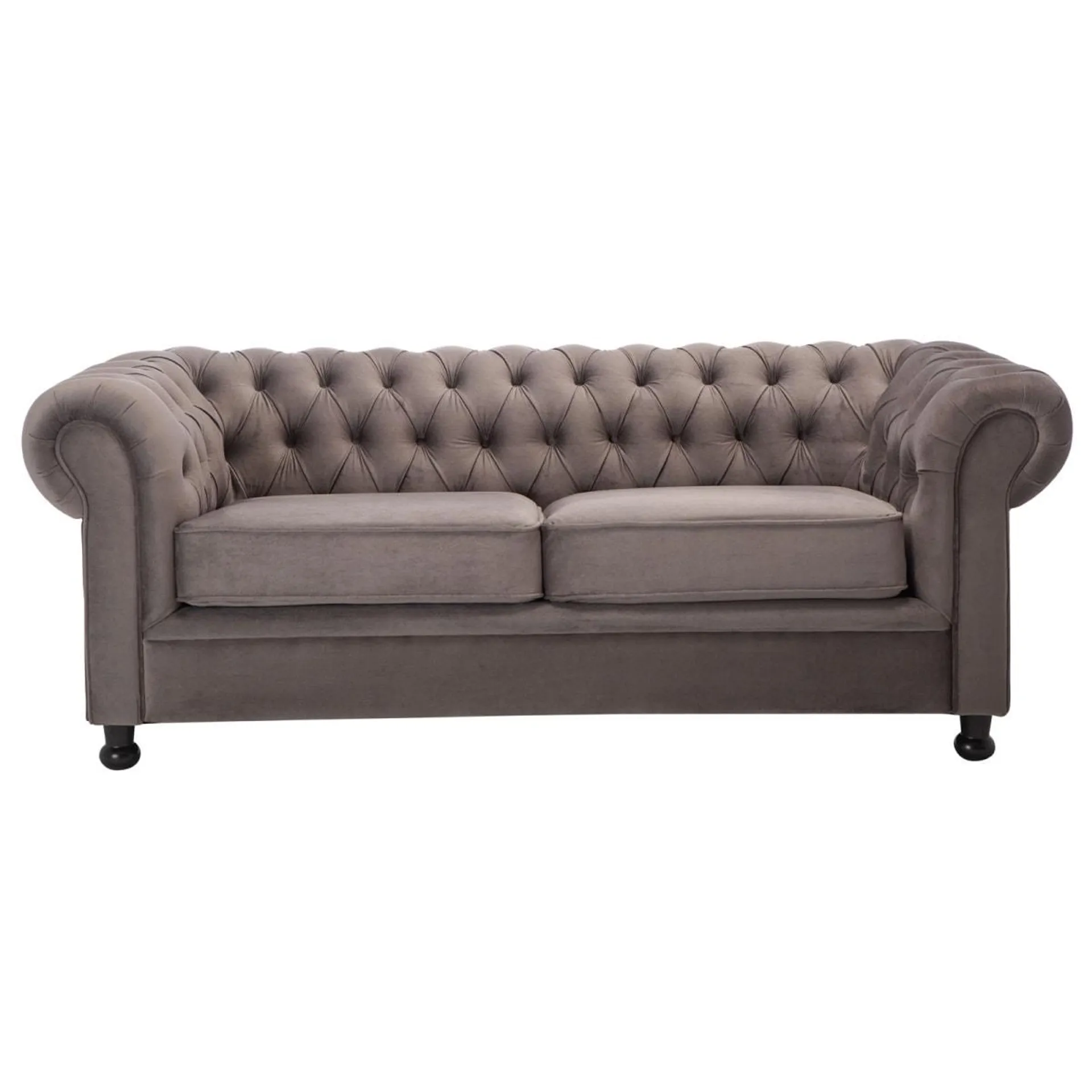 Sofa 3-Sitzer LONDON Stoffbezug grau