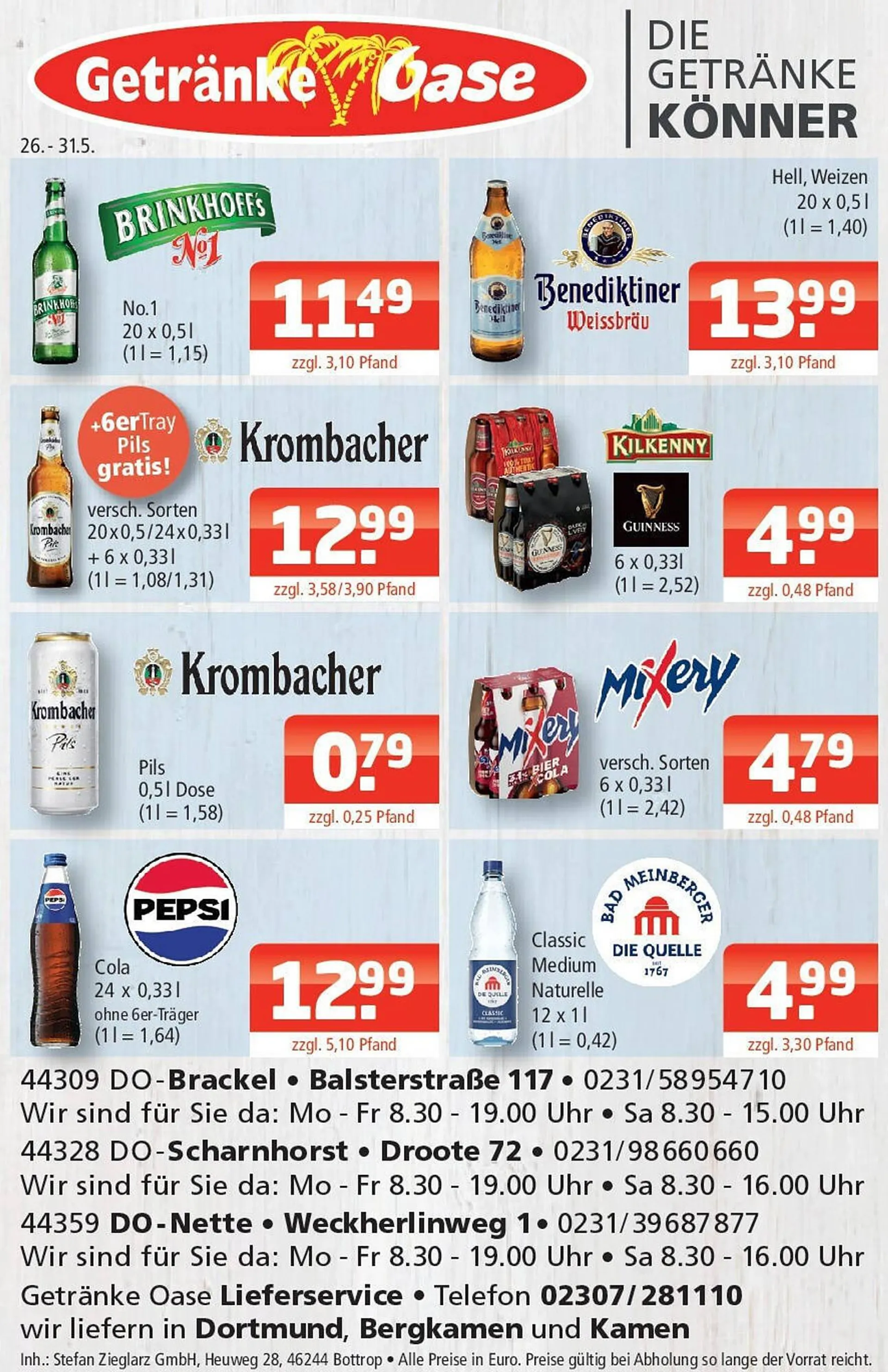 Getränke Oase Prospekt von 25. Mai bis 31. Mai 2025 - Prospekt seite 1