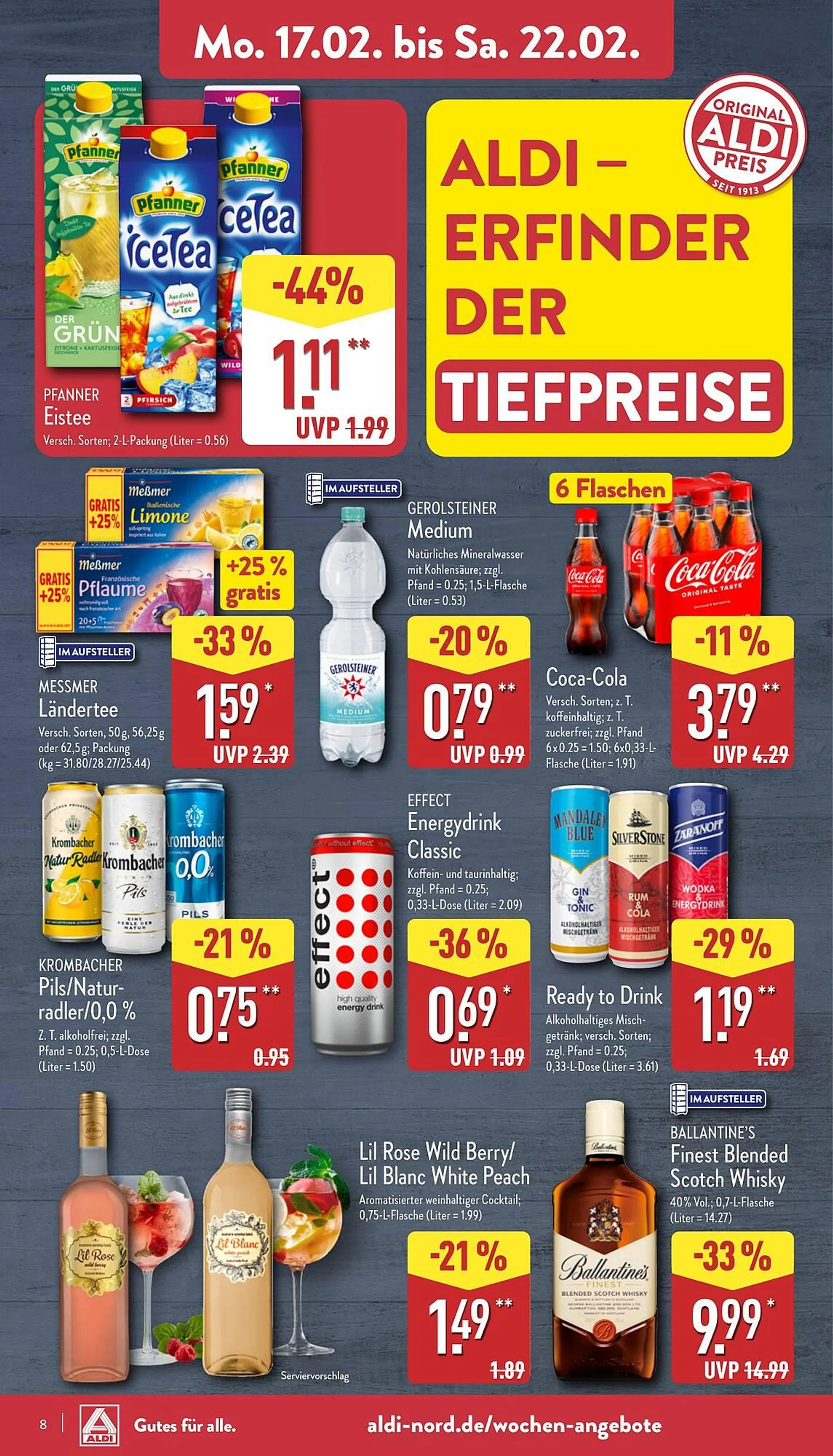 Aldi Nord Prospekt von 17. Februar bis 22. Februar 2025 - Prospekt seite 8