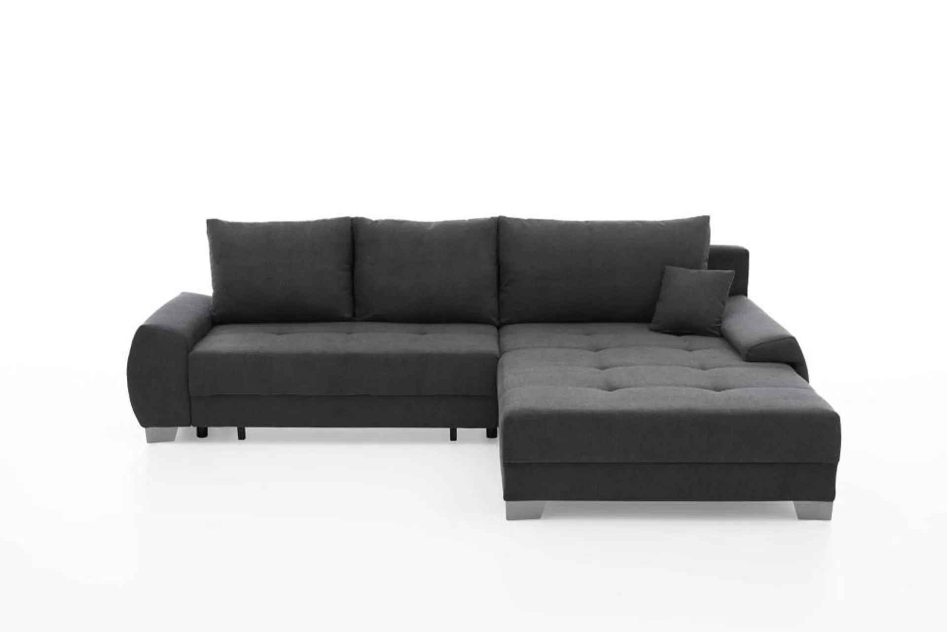 Ecksofa re./li. montierbar inkl. Gästebett + Bettkasten INDIGO von Iwaniccy Camaro grau