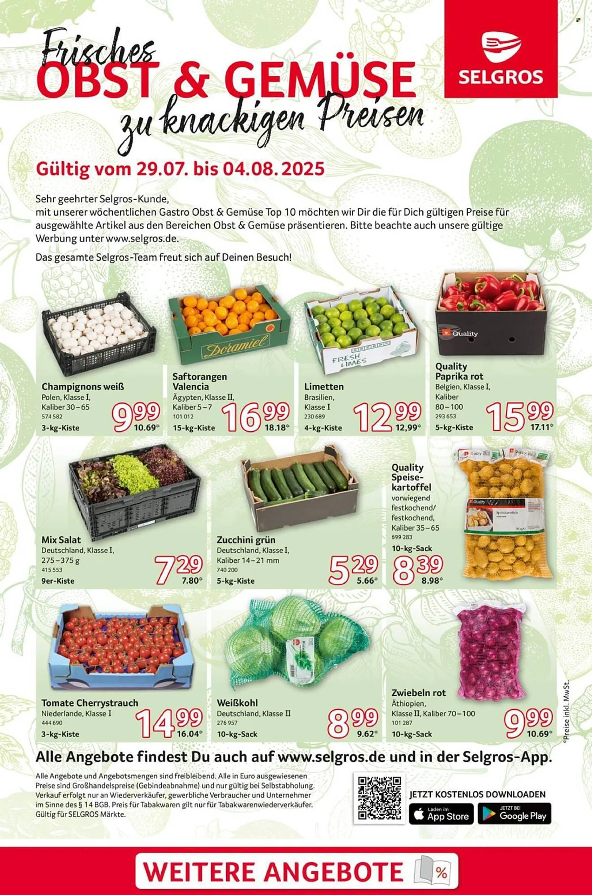 Selgros Prospekt von 29. Juli bis 4. August 2025 - Prospekt seite 1
