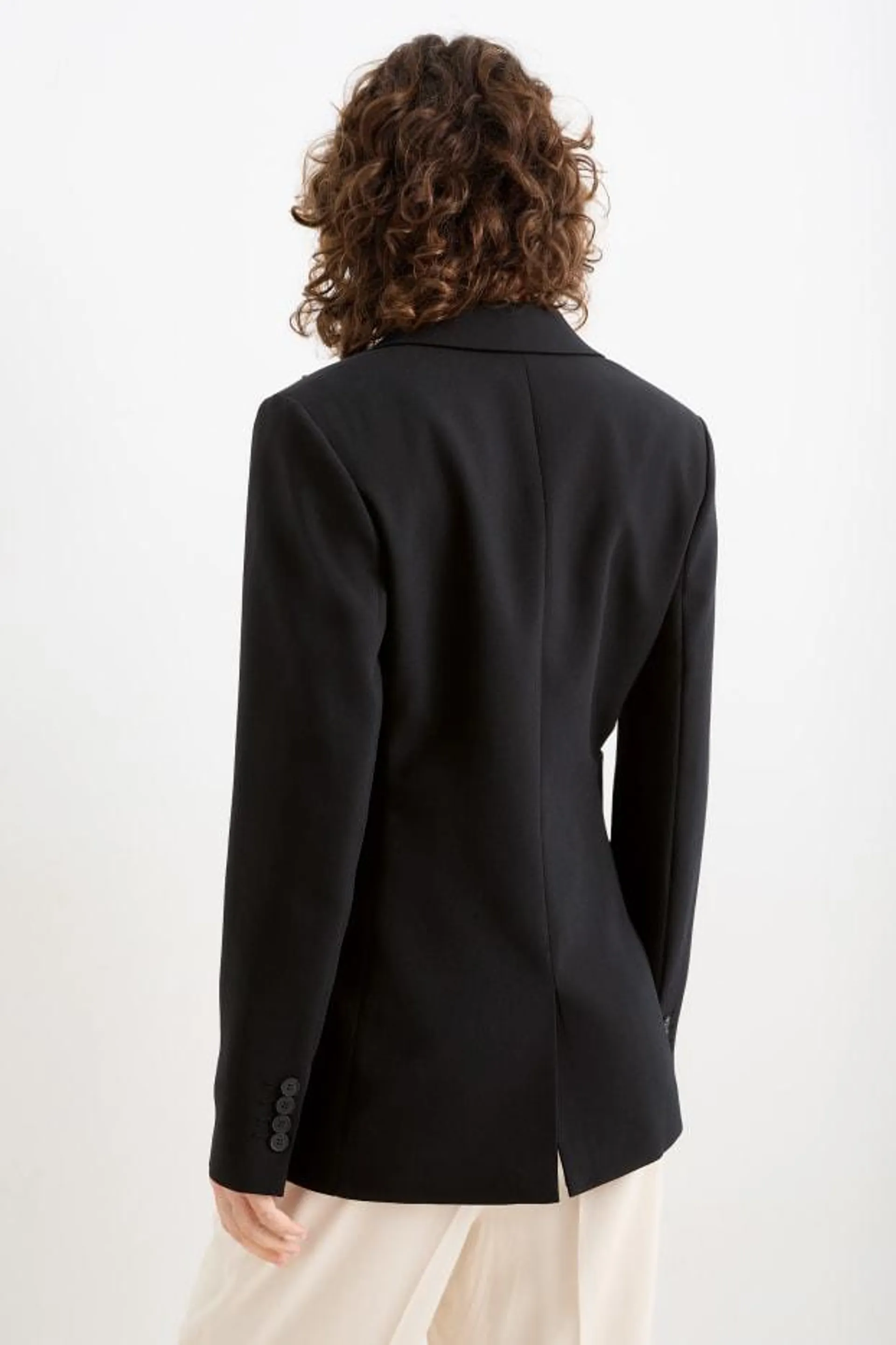 Long blazer with cut-outs - fitted