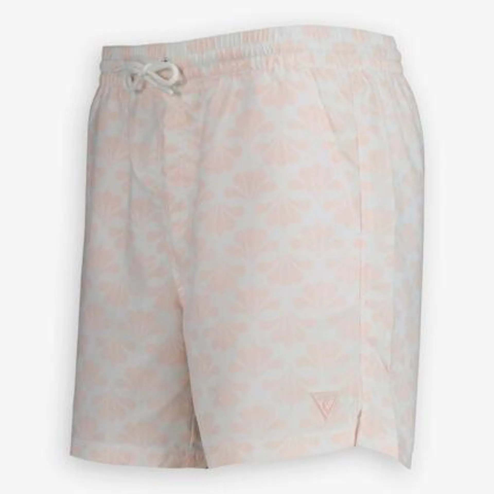 Weiß-rosa gemusterte Badeshorts